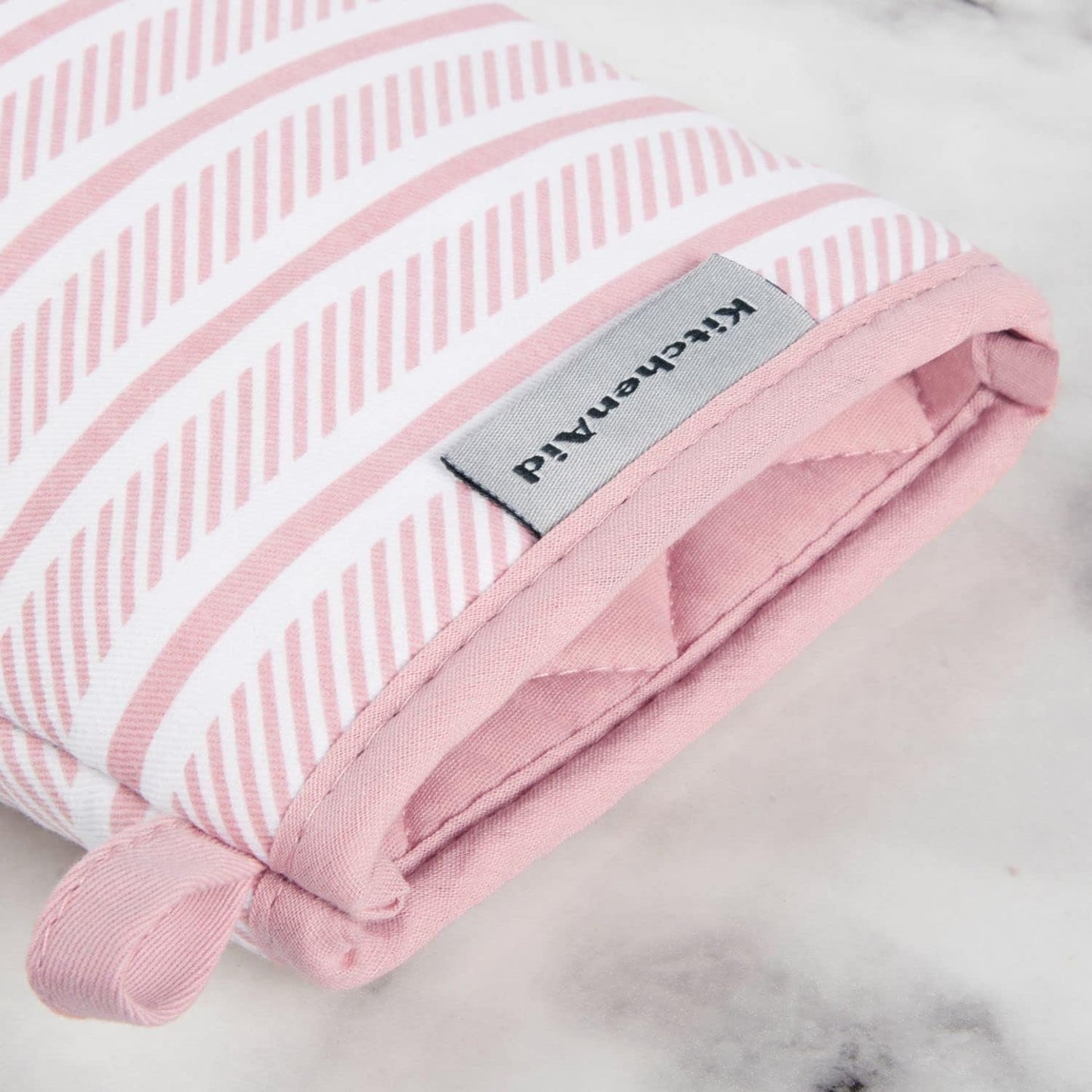 KitchenAid Albany Mini Oven Mitt 2-Pack Set, Dried Rose, 5.5"x8"