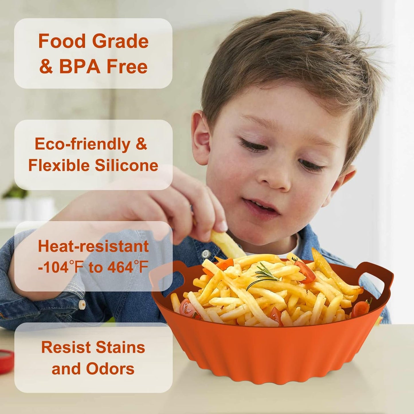 Seropy Silicone Air Fryer Liners Reusable Airfryer Liners 2 Pack 3-5 QT Silicone Pot 7.7 Inch, Air Fryer Basket Round Silicone Mat Oven Baking Tray Replace Parchment Paper for Air Fryer Accessories