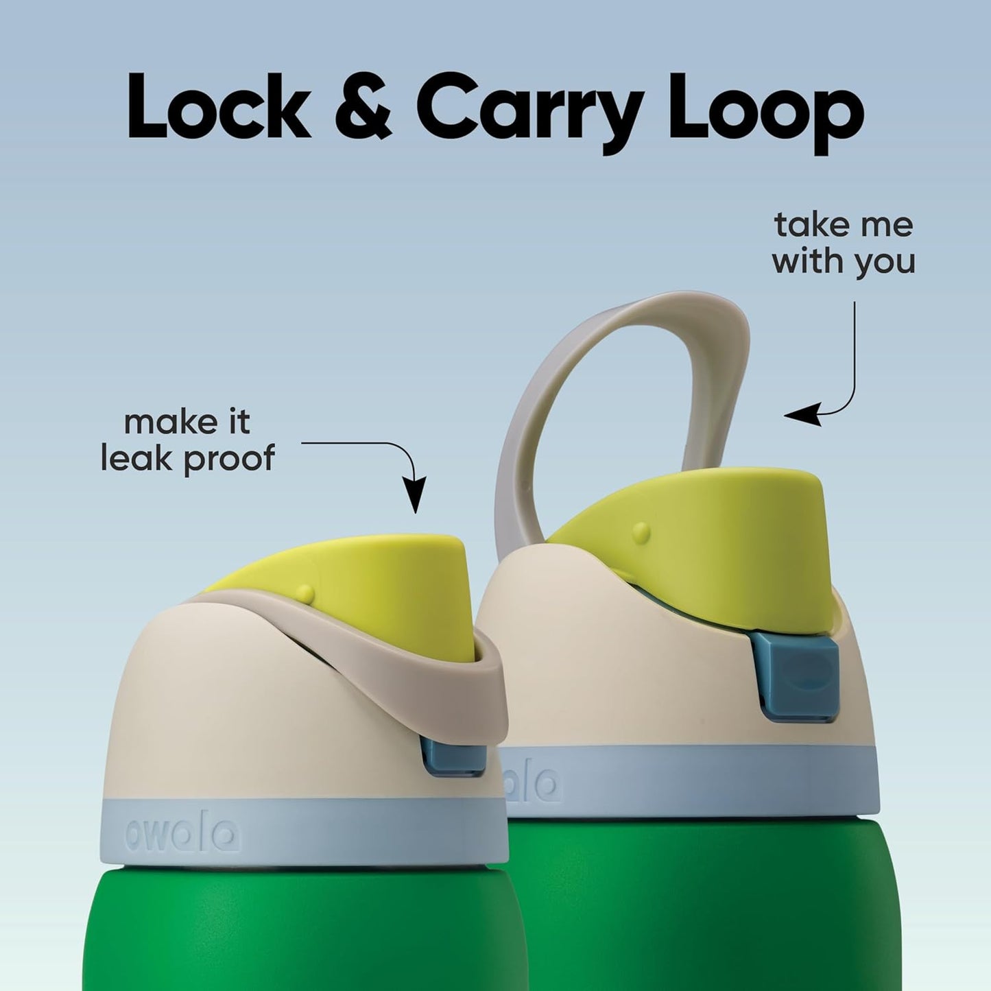 Owala FreeSip Insulated Stainless Steel Water Bottle with Straw, BPA-Free Sports Water Bottle, Great for Travel, 32 Oz, Putting Green