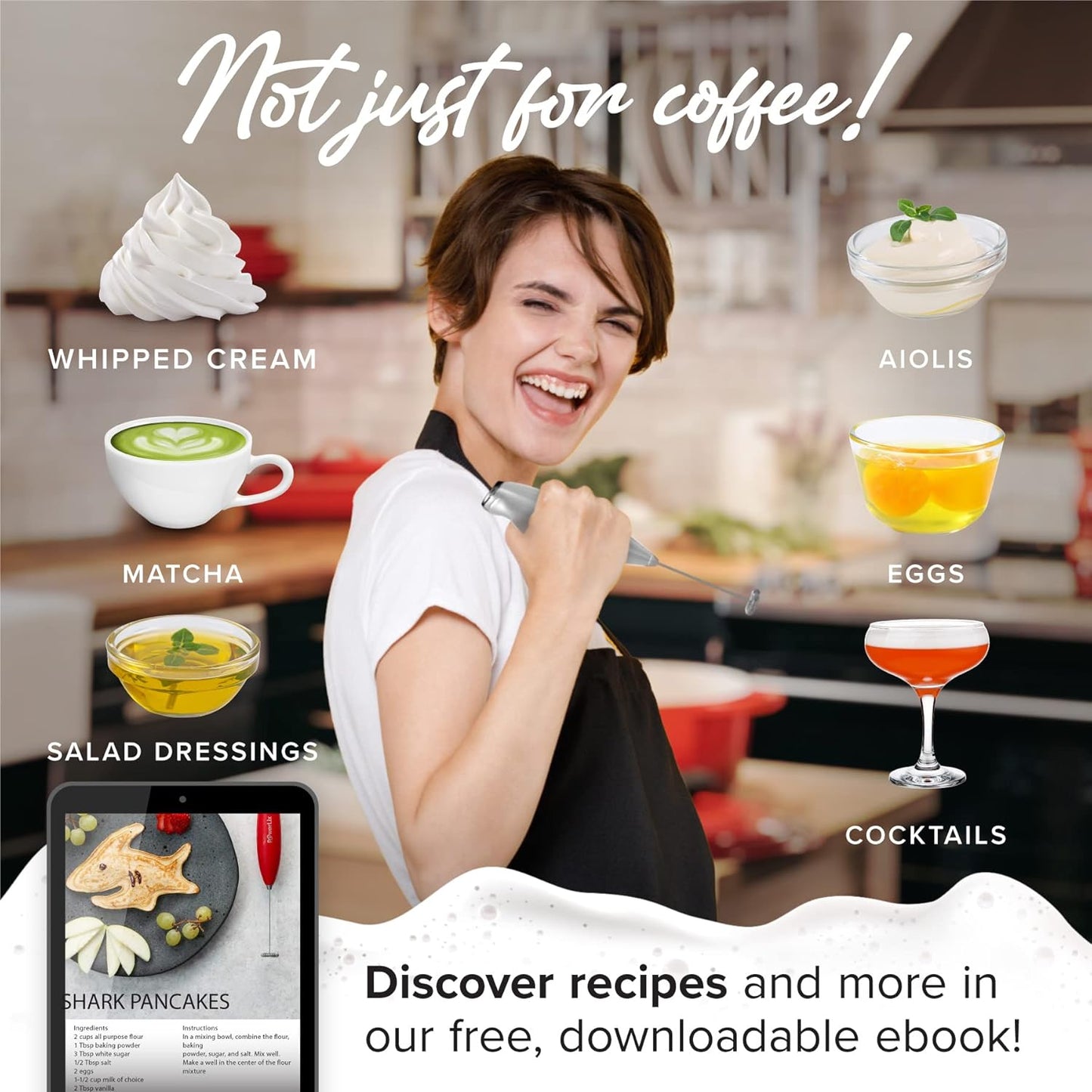 PowerLix Powerful Handheld Milk Frother With Stand Battery Operated Foam Maker Frother Wand For Coffee (A Black) (No Stand Silver)