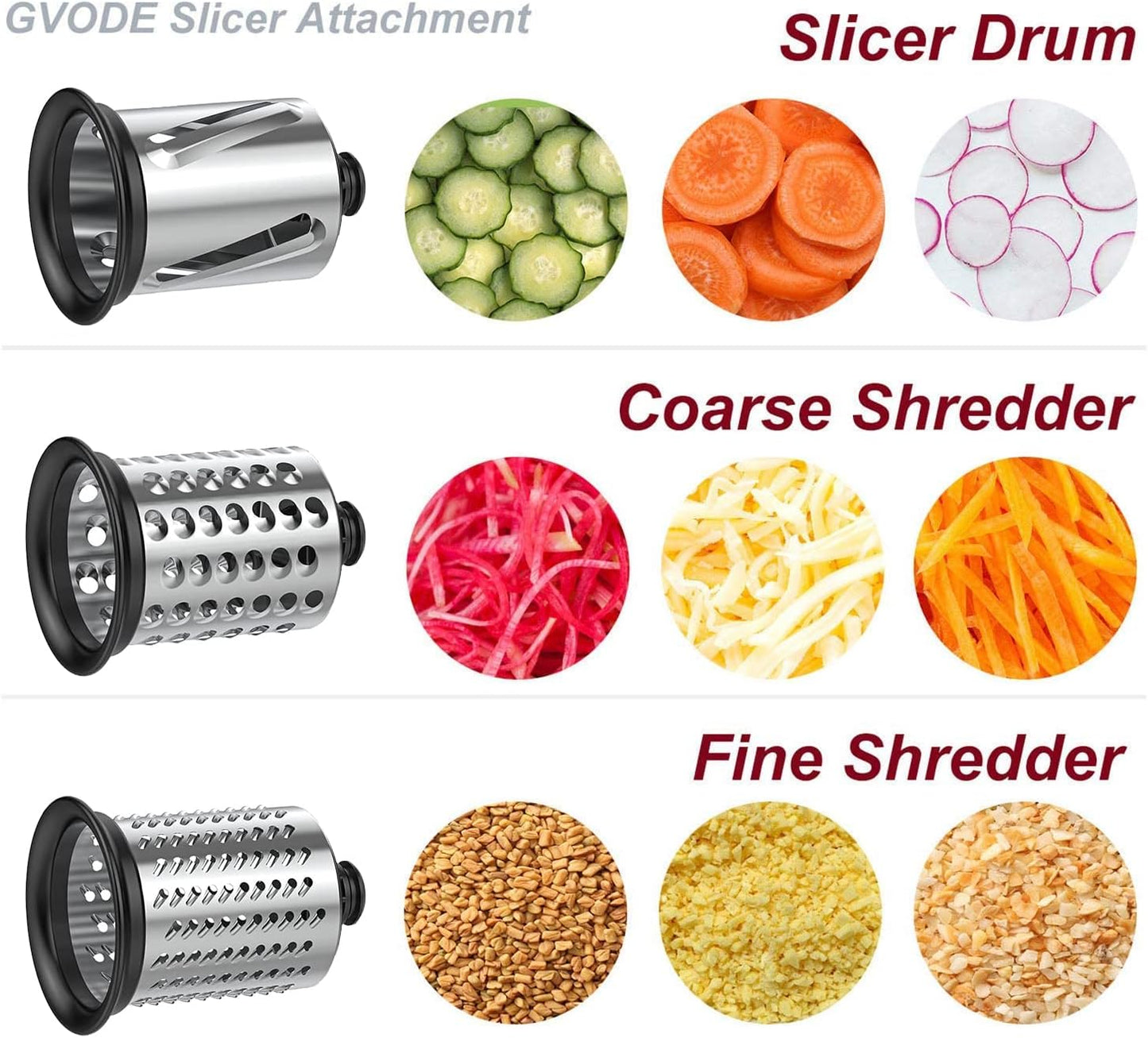 Meat Grinder and Cheese Grater Attachment for KitchenAid Stand Mixer, Slicer Shredder & Meat Grinder with Sausage Stuffer, 2 Pcs for KitchenAid Accessories and Attachments