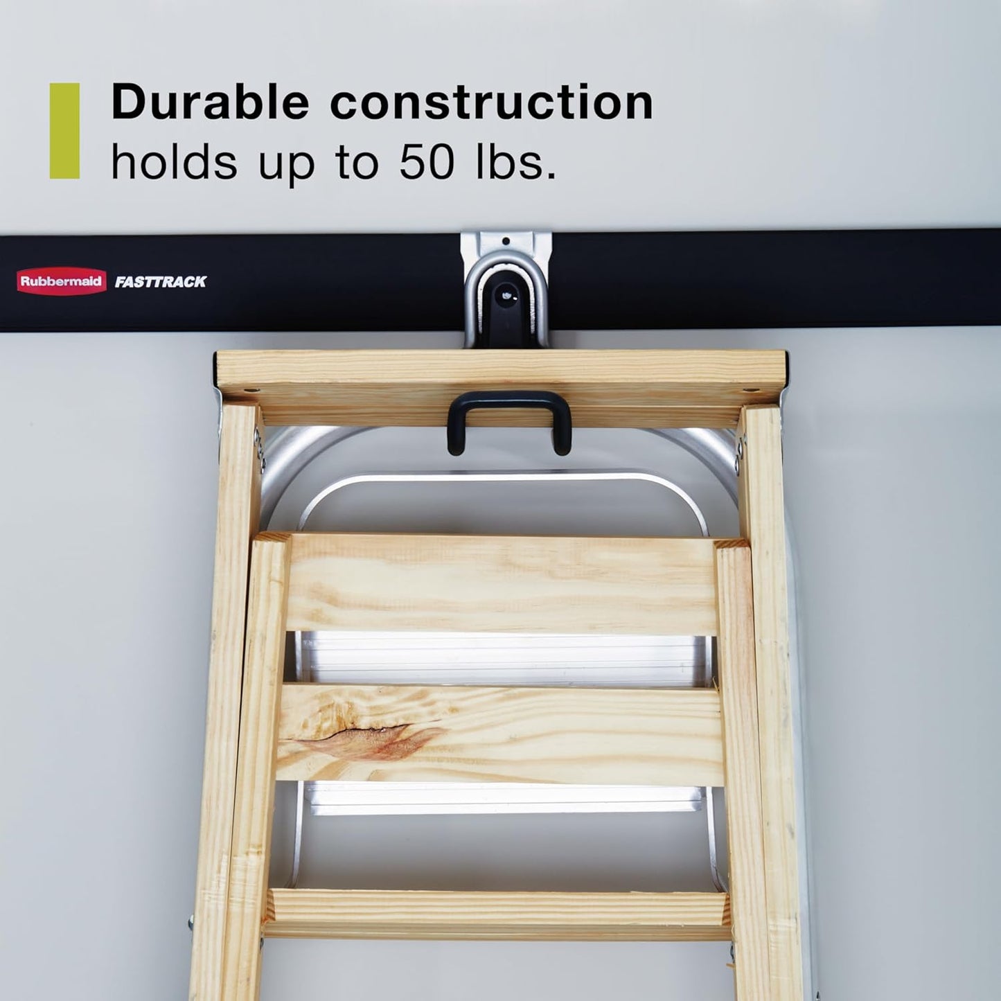Rubbermaid FastTrack Ladder Hook Garage Wall/Ladder Hanger Wall Mount and Heavy Duty Organization for Home/Garage/Wall/Shed