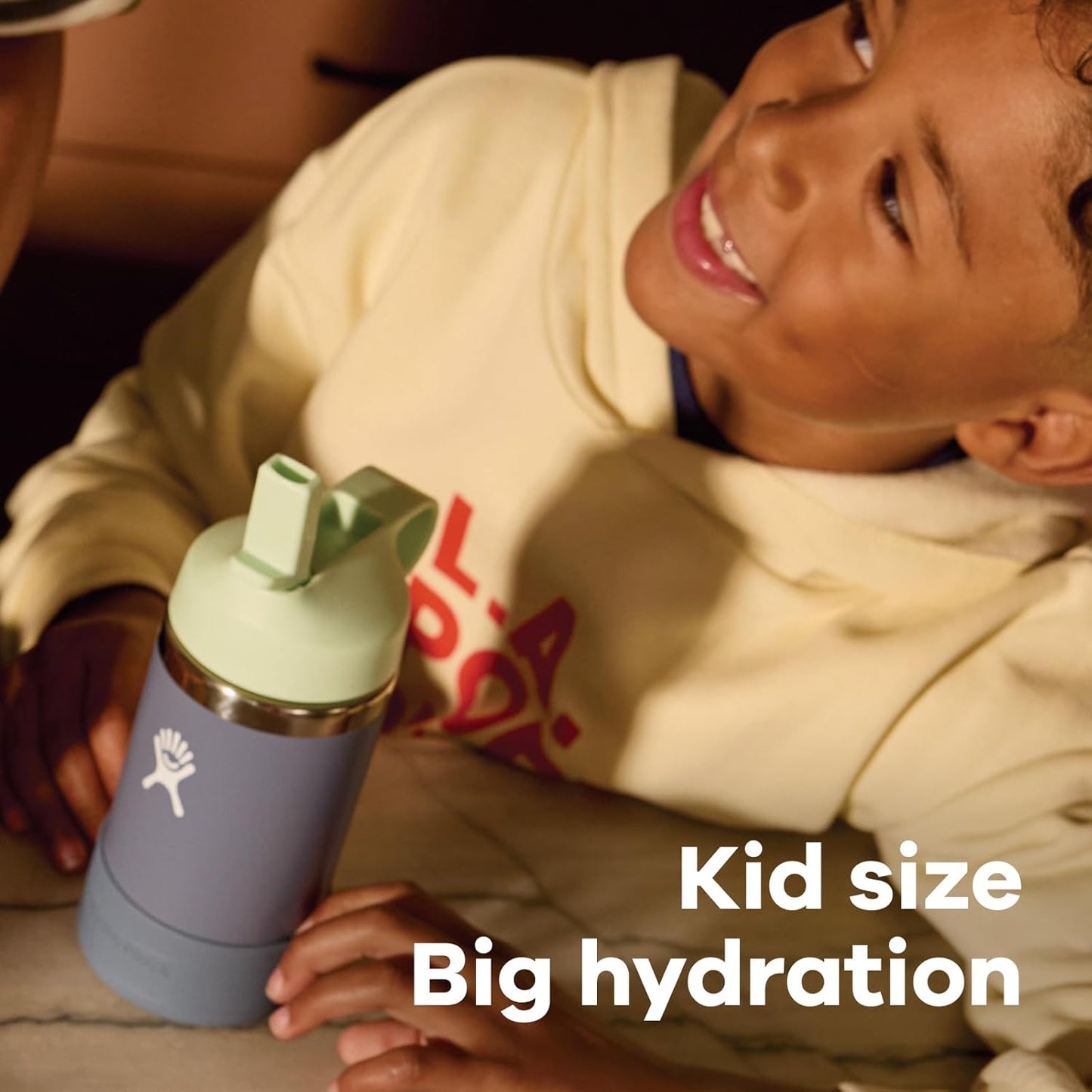 Hydro Flask Kids Water Bottle for School - Stainless Steel and Insulated with Straw Cap - 12 Oz Coconut