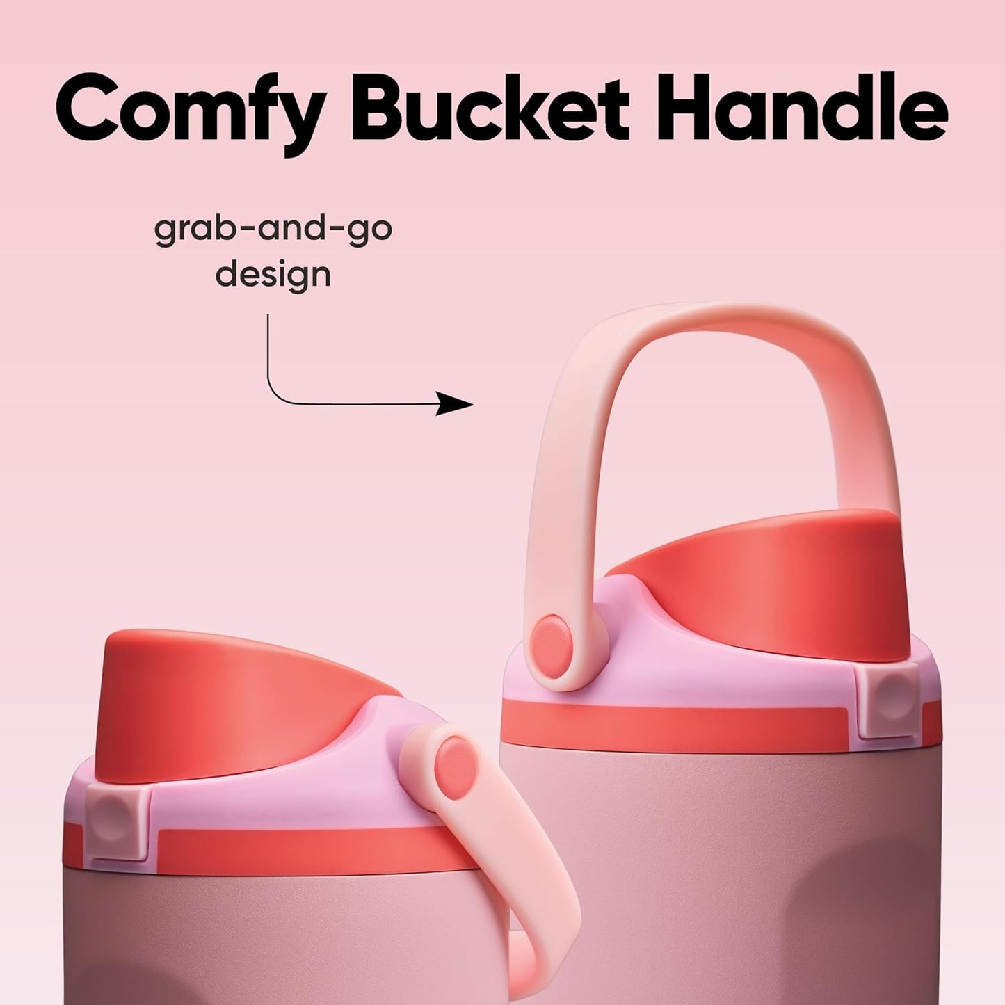 Owala FreeSip Sway Insulated Stainless Steel Water Bottle with Two-Way Spout, Built-In Straw and Bucket Handle, Made for Travel, School, and Sports, 30oz, BPA Free, Leak Proof, Pink Angel Food Cake