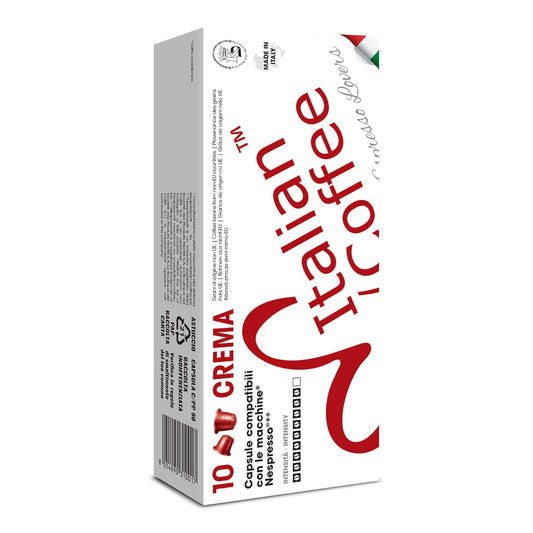 Italian Coffee for Espresso Lovers capsules compatible with Nespresso Original machines (100 Crema regular pods, 100 Count (Pack of 1))