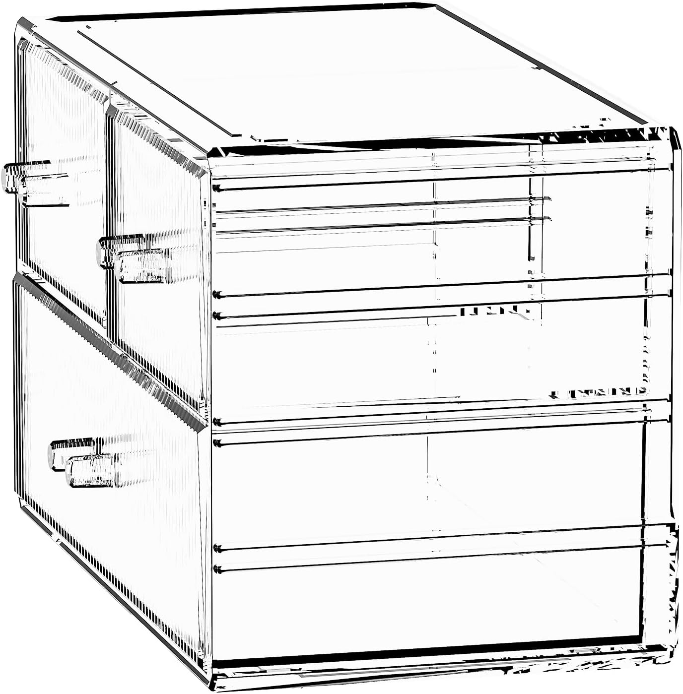 ZHIAI Stackable Storage Drawers, Acrylic Bathroom Counter Organizer Clear Makeup Organizers for Vanity, Kitchen Cabinets, Bathroom, Undersink, Home Organization and Storage (3 Drawers, Pattern A)
