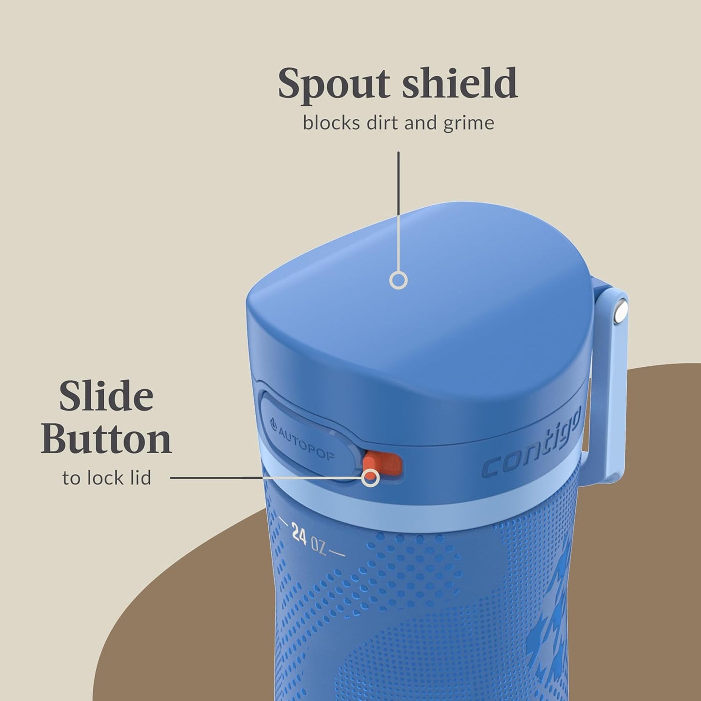 Contigo x Ally Love Jackson Chill 2.0, Stainless Steel, Spill Proof Water Bottle with AutoPop Lid, BPA Free, 24oz, Stellar Jay