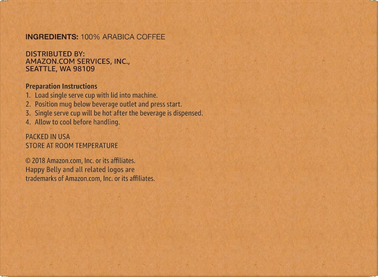 Amazon Brand - Happy Belly Medium Roast Coffee Pods, House Blend, Compatible with Keurig 2.0 K-Cup Brewers, 100 Count