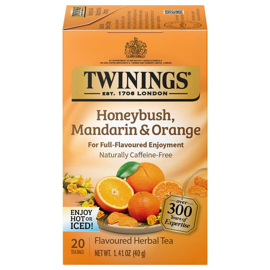 Twinings of London Honeybush, Mandarin, and Orange Herbal Tea Bags, 20 Count