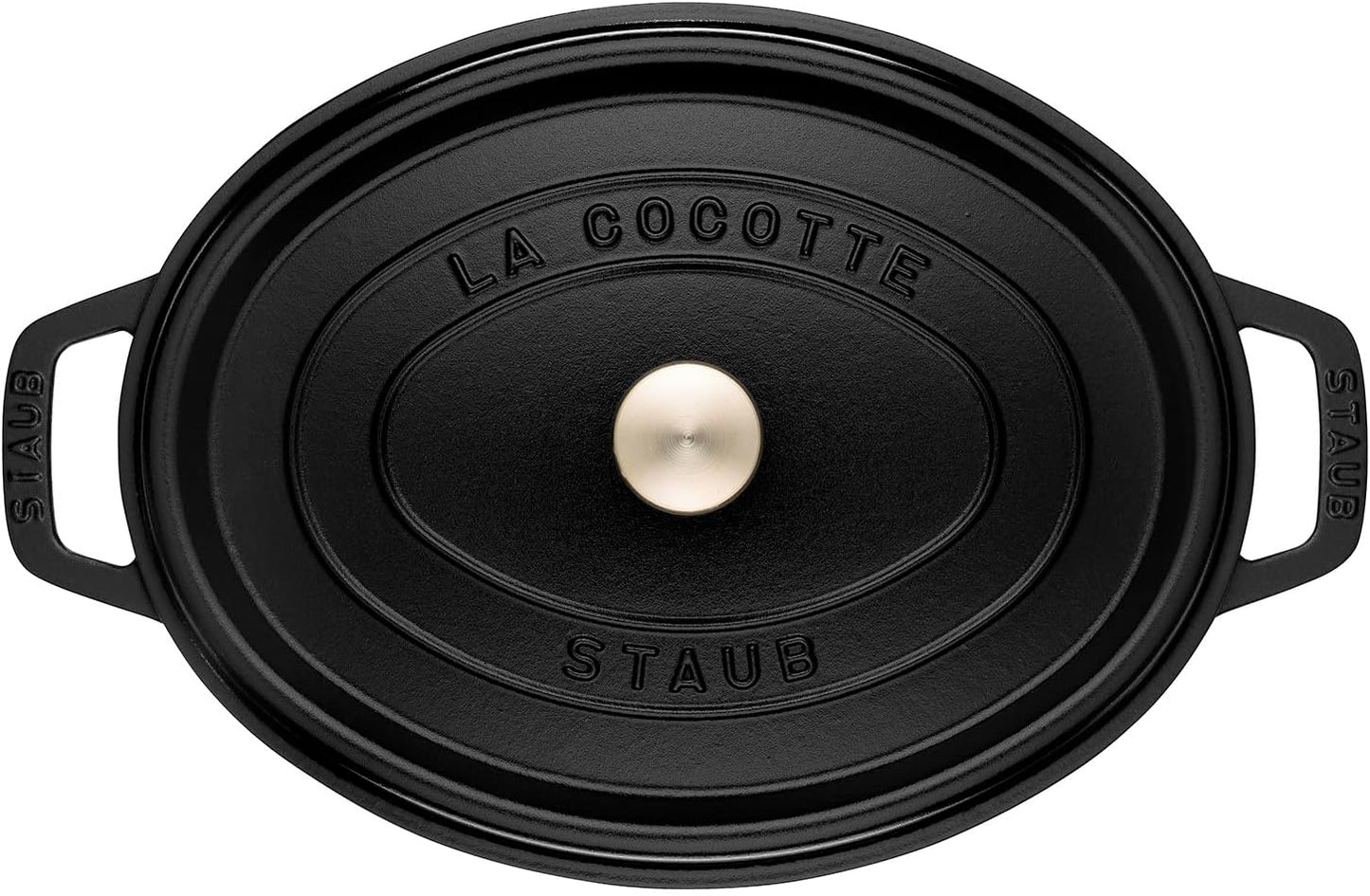 staub La Cocotte Oval 40500-271 Pico Cocotte Oval Black 10.6 inches (27 cm) Large Two-Handed Cast Iron Pot Induction Compatible
