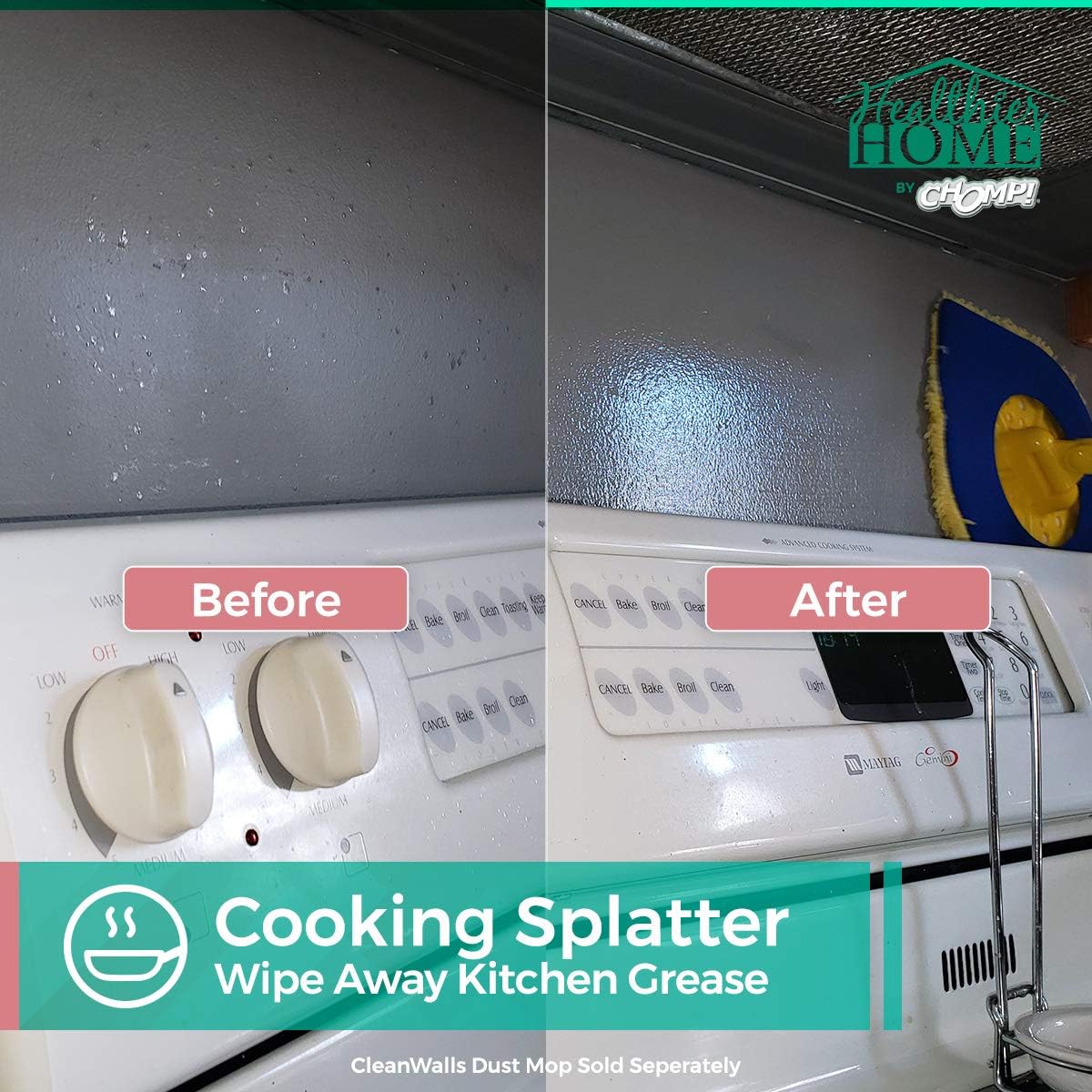 CHOMP! Painted Wall Cleaner Spray: Healthier Home 5-Minute CleanWalls 4-in-1 Multipurpose, Ceiling and Baseboard Cleaning - Dirt, Dust, Odor and Stain Remover - 32 Oz (Meadow Breeze)……