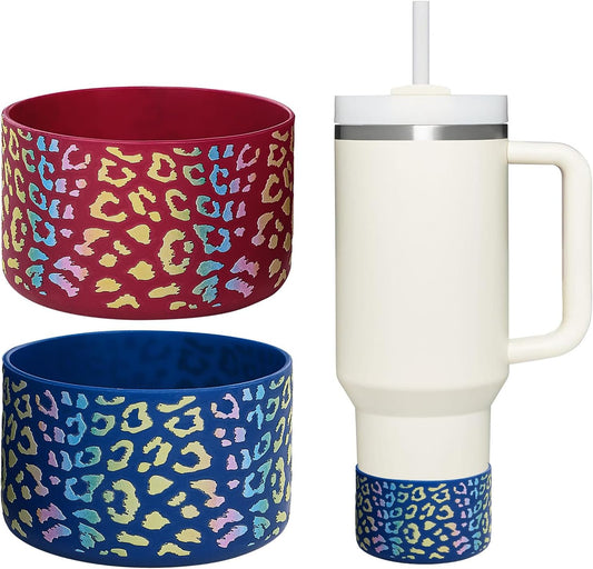 WK IEASON 2 Pcs Tumbler Bottom Protector Boot for Stanley Quencher Adventure 40oz & Stanley IceFlow 20oz 30oz, Stealth Landing-2.83inch Bottom Diameter