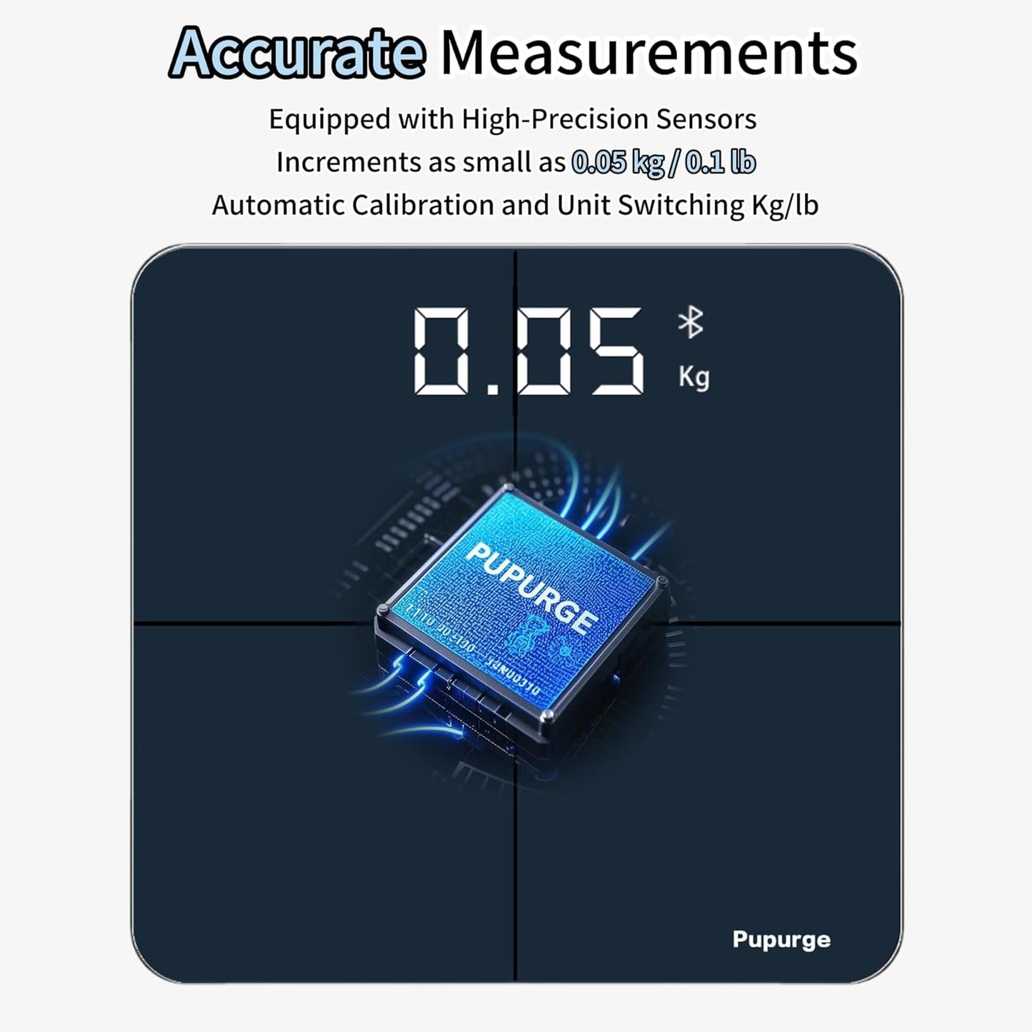 Digital Bathroom Scale, Accurate to 0.1lb/0.05kg Auto-calibrated, 25 Essential Body Composition Analysis BMI, Body Fat, Multi-Frequency tech, Smart Scale for Body Weight, Weighing to 400lb