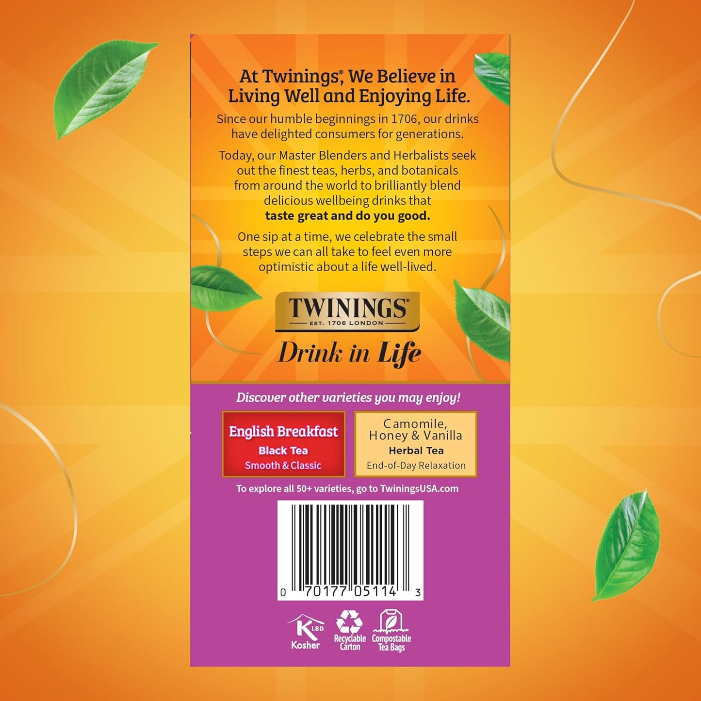 Twinings Darjeeling Black Tea Individually Wrapped Bags, 50 Count (Pack of 6), Delicate Light Taste, Caffeinated, Enjoy Hot or Iced, 300 Teabags