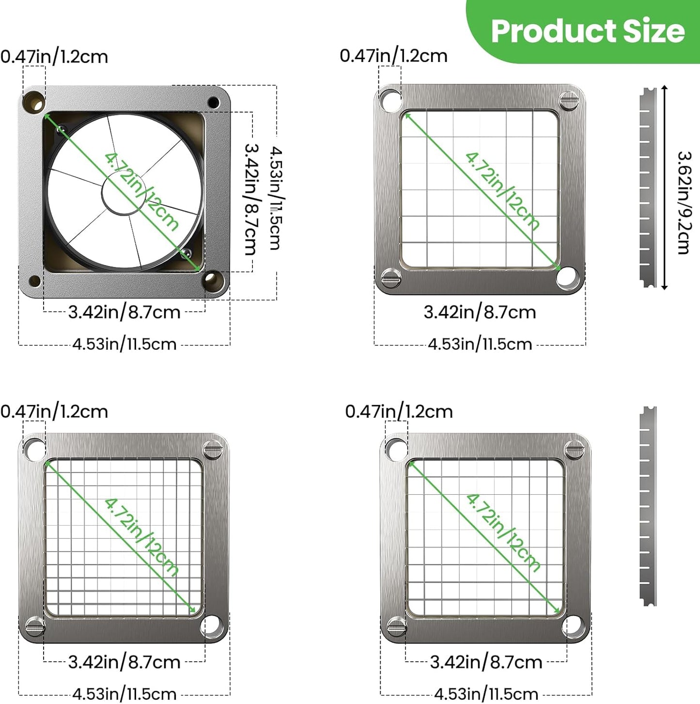 Fruit Chopper Replacement Blade & Push Block for Vegetable Chopper Dicers – Ultra Sharp Stainless Steel Apple Cutter, Easy to Install & Clean, Ideal for Home and Commercial Kitchens