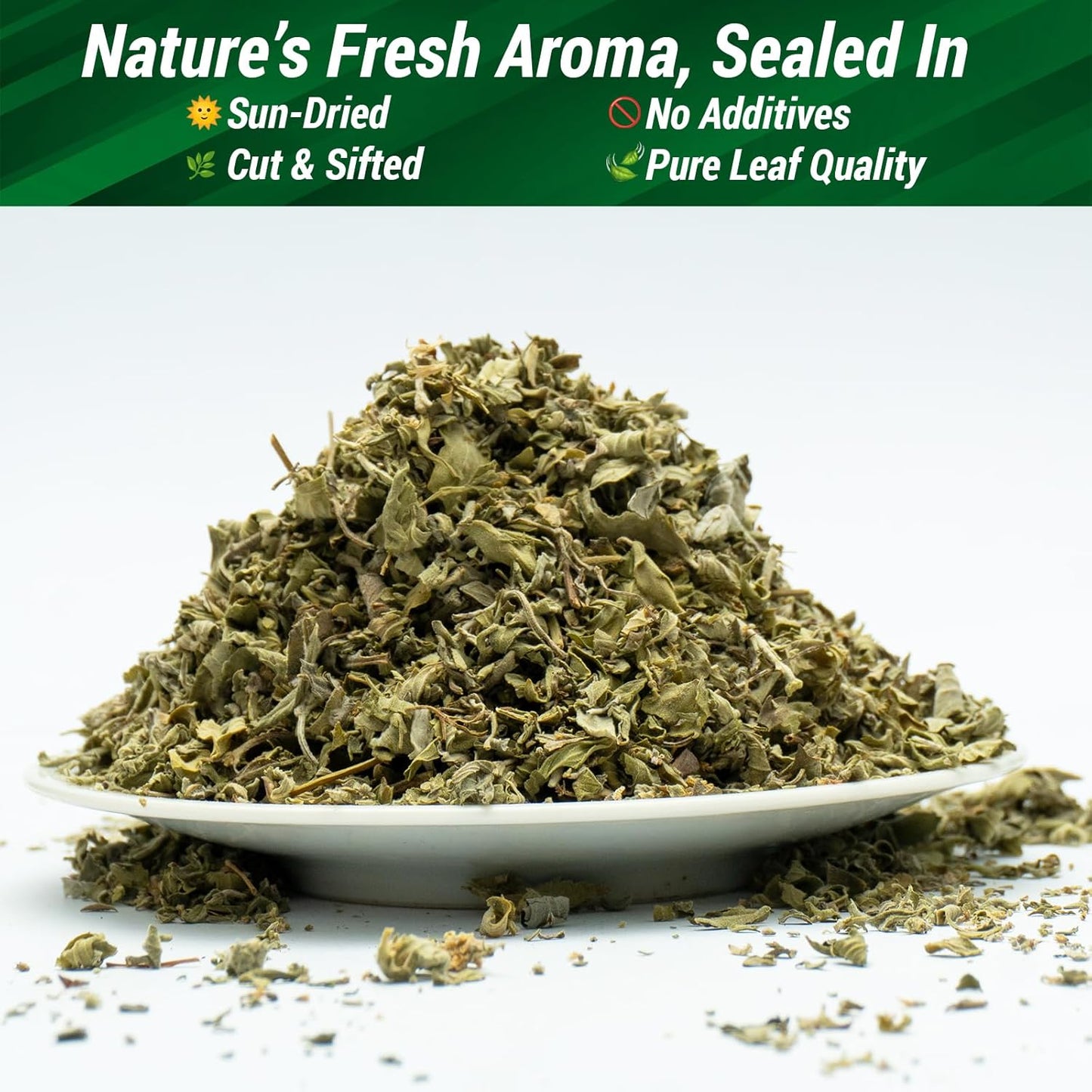 Cure Wid Pure Dried Peppermint Leaves 1lb Cut & Sifted Organic Peppermint Tea Loose Leaves,Fresh & Fragrant Mint Tea Non-Irradiated Caffeine-Free Herbal Tea - Eco-Friendly Resealable Pack te de menta