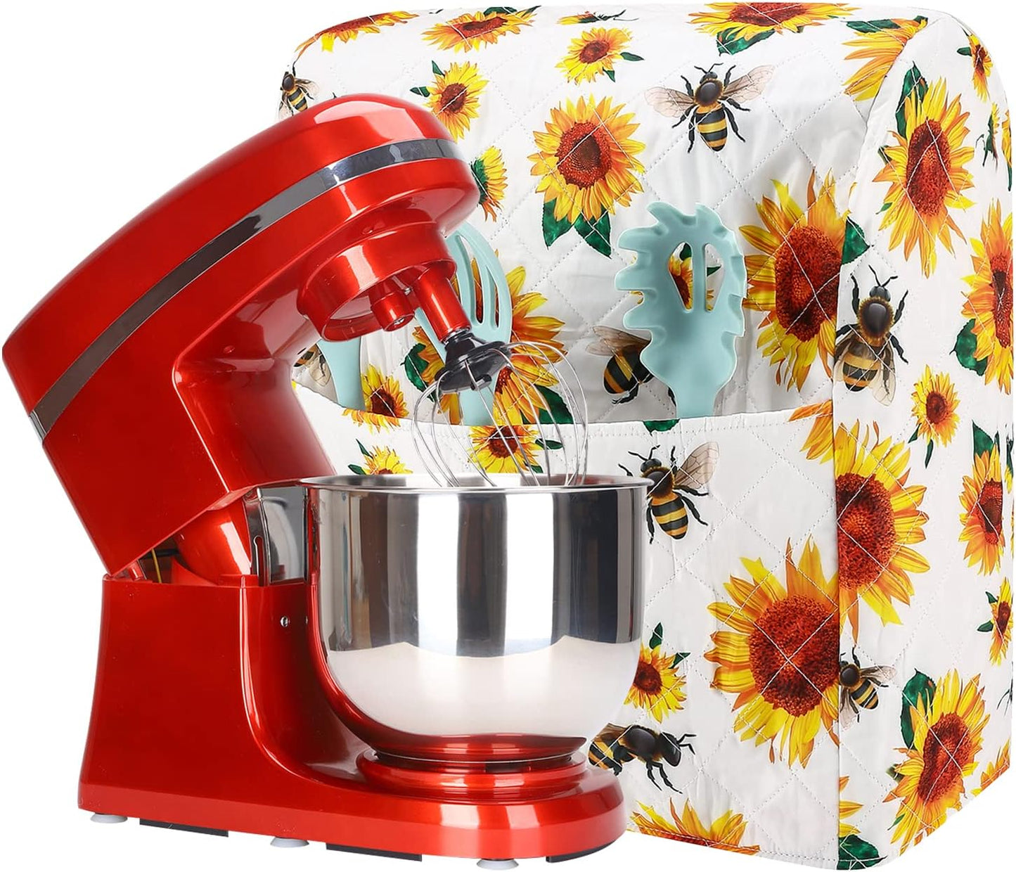 Stand Mixer Cover,Sunflower Kitchen Mixer Cover Compatible With 5-8 Qt Kitchenaid Hamilton Mixers,Sunflower Bee Spring Summer Yellow Kitchen Decoration,Pioneer Woman Kitchen Aid Mixer Assecories