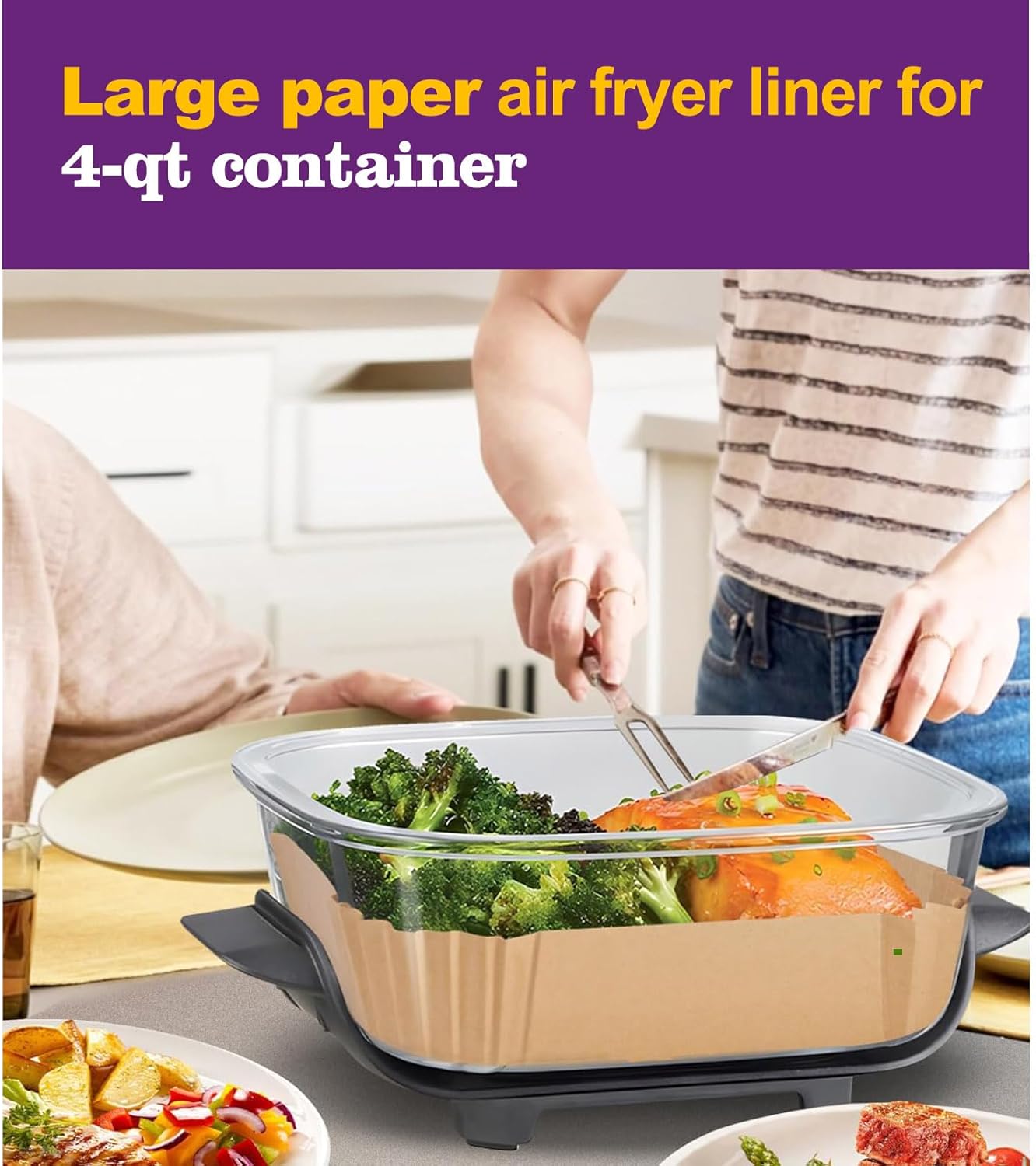 Air Fryer Liners Disposable for Ninja Crispi, 260 PCS Ninja Crispi Air Fryer Accessories for Ninja Crispy Glass Container, Ninja Crispi Accessories for 4 QT & 6 Cup Ninja Crispy Air Fryer