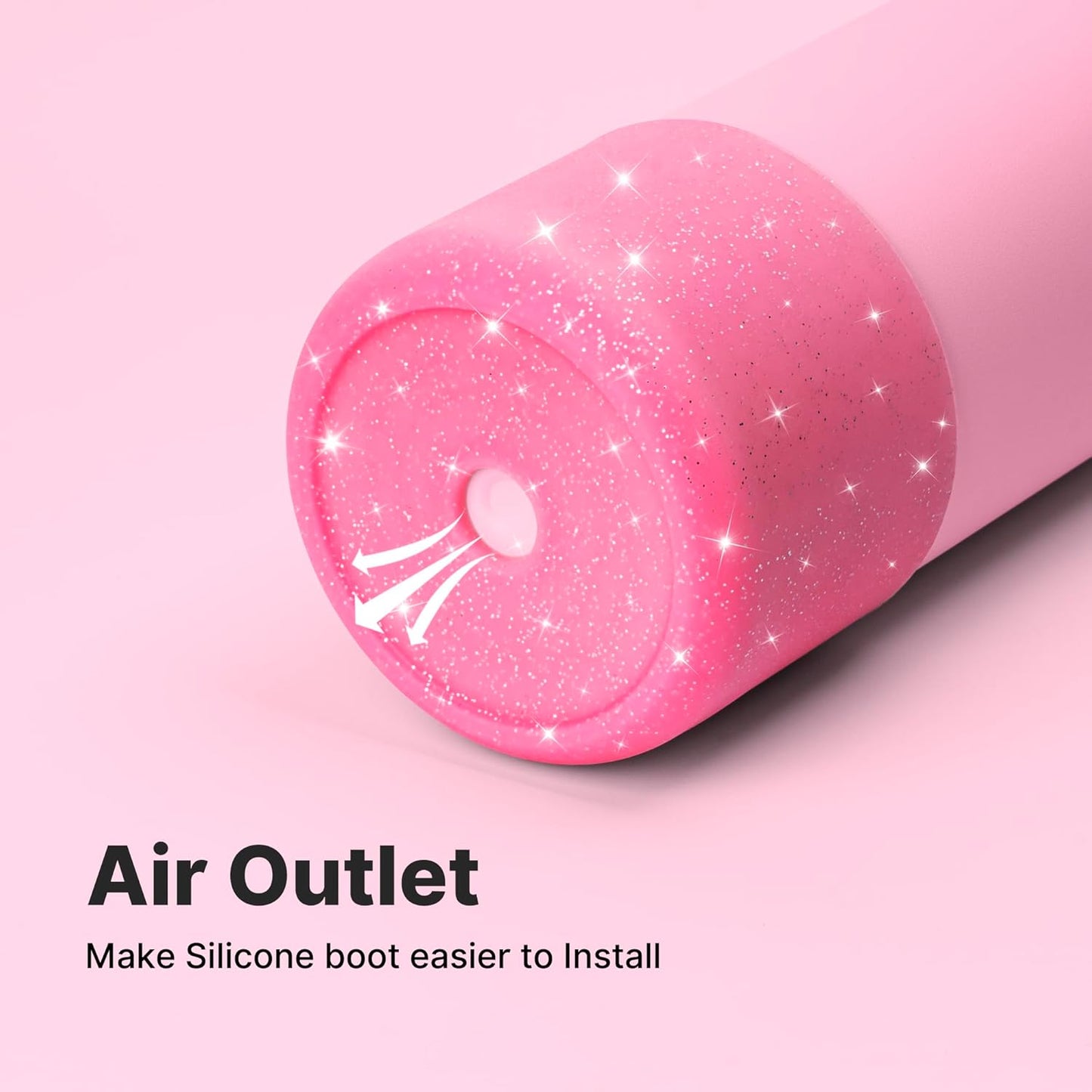 Silicone Water Bottle Boot for Owala 40 oz, Anti-Slip Protective Sleeve for Owala Twist & FreeSip & Flip Stainless Steel Water Bottle, Boot Bottom Base (Glitter Rose Red)