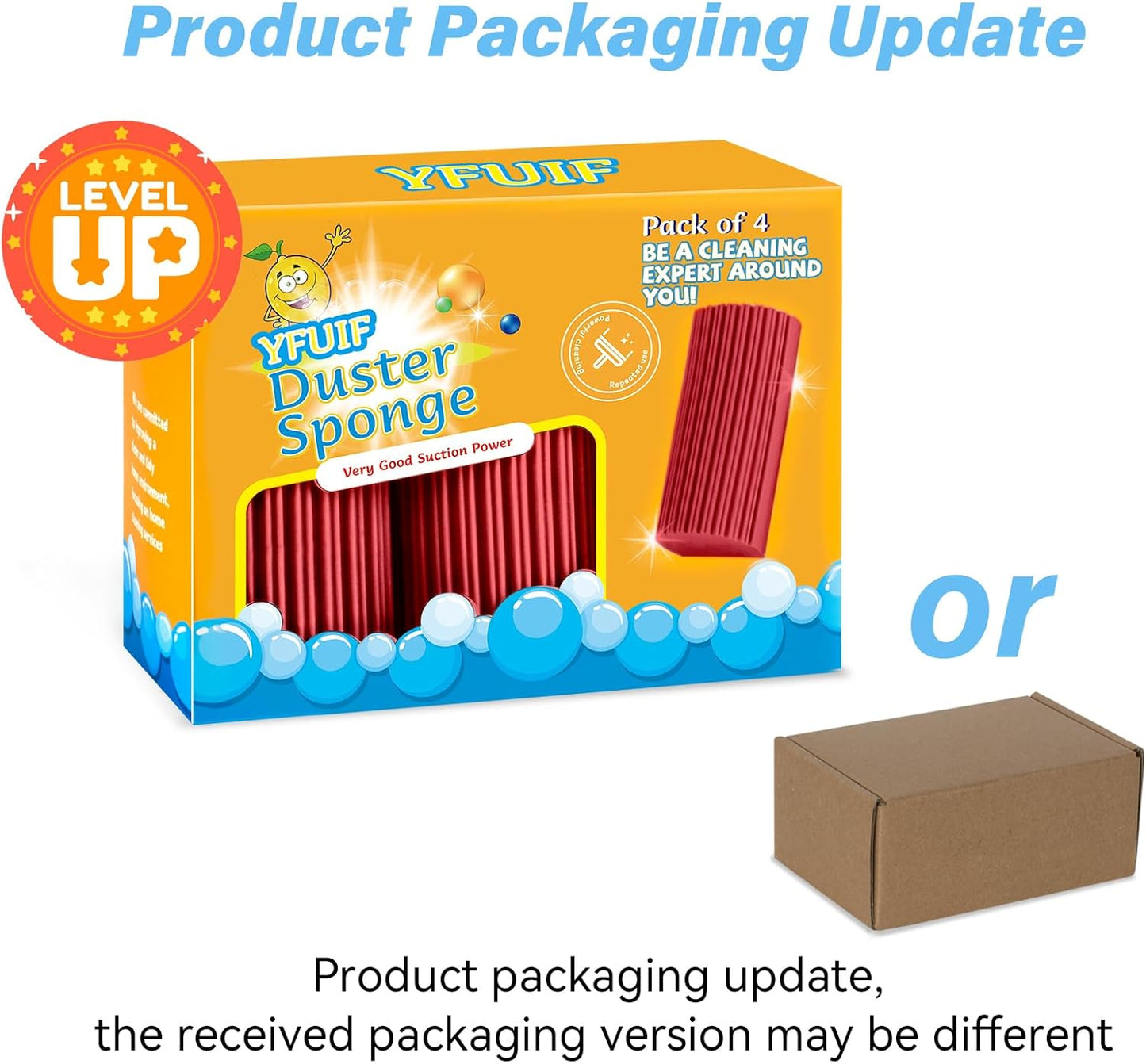4 Pack Damp Clean Duster Sponge, Magic Sponge Eraser for Household Cleaning, Reusable Dusters Cleaning Supplies for Housekeeping, Dish, Blinds, Glass, Baseboards,Window Track Grooves and Faucets