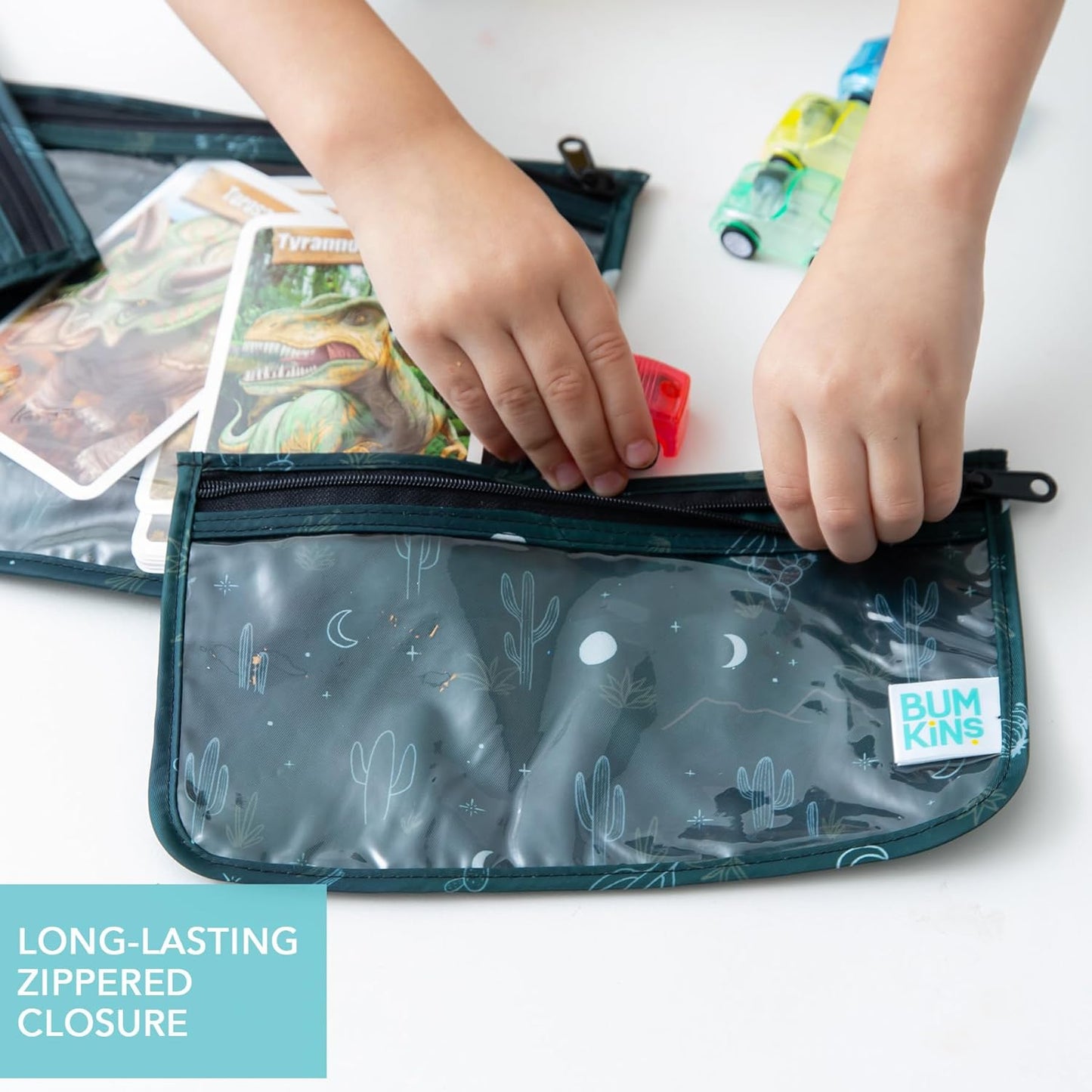 Bumkins Travel Bag, Toiletry, TSA Approved Packing Pouch, Zip Bag, Quart Size Airline Compliant, Clear-Sided, Set of 3 Sizes