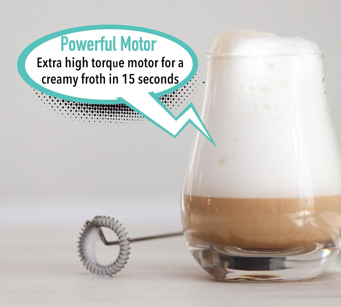 Elementi Milk Frother Wand - Coffee Frother Handheld - Drink Mixer - Coffee Mixer Wand - Cold Foam Maker - Electric Stirrer for Drinks (Black)