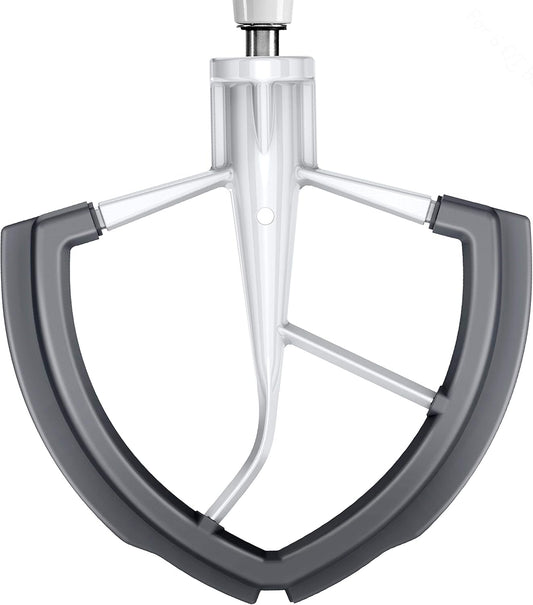Flex Edge Beater for KitchenAid 6QT Bowl-Lift Stand Mixer, Beater with Double Silicone Edge, Mixer Paddle, Perfect 6 Quart Bowl-Lift Stand Mixer Attachment for KitchenAid, White