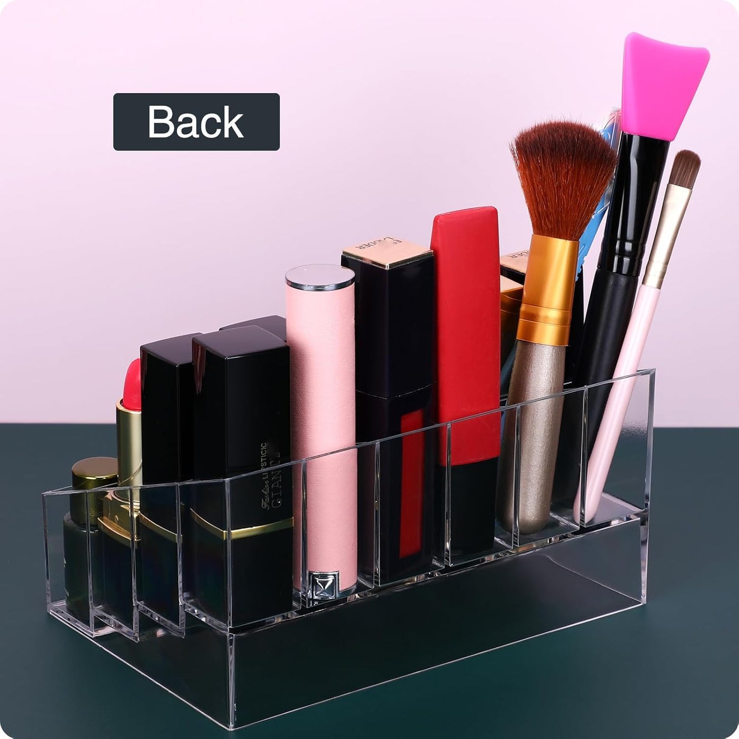 Lipstick Organizer,Small Clear Plastic Compact Lip Gloss Chapstick Perfume Sample Mascara Holder with 24 Slots