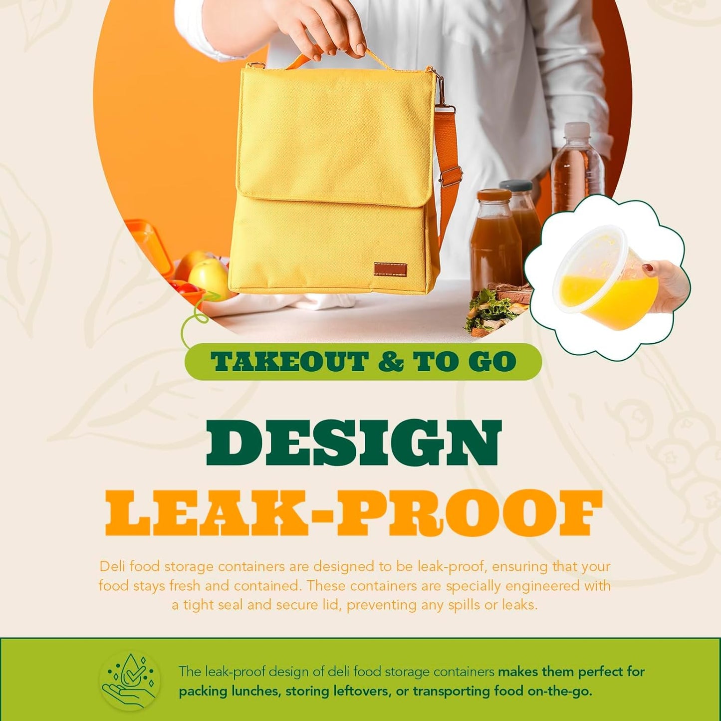 Glotoch Express 8oz & 16oz Combo Pack Food Containers with Lids, BPA-Free Plastic Deli Cups, Leakproof, Microwave/Freezer/Dishwasher Safe, 240 Pack