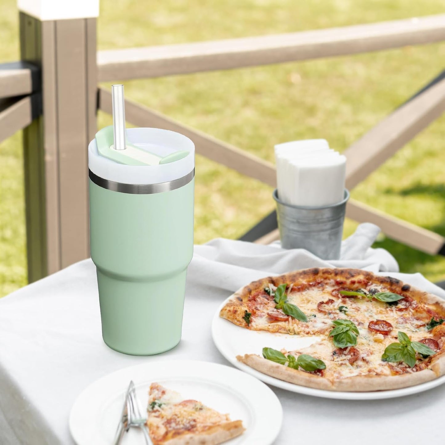 Replacement Straw for Stanley Cup 20 oz 14 oz, 6 Pcs Reusable Long Clear Straw with Clear Brush for Stanley Cup Accessories, Dishwasher Safe and BPA Free