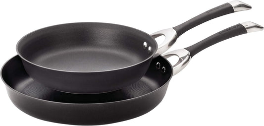 Circulon Symmetry Hard Anodized Nonstick Frying Pan Set / Skillet Set - 10 Inch and 12 Inch, Black