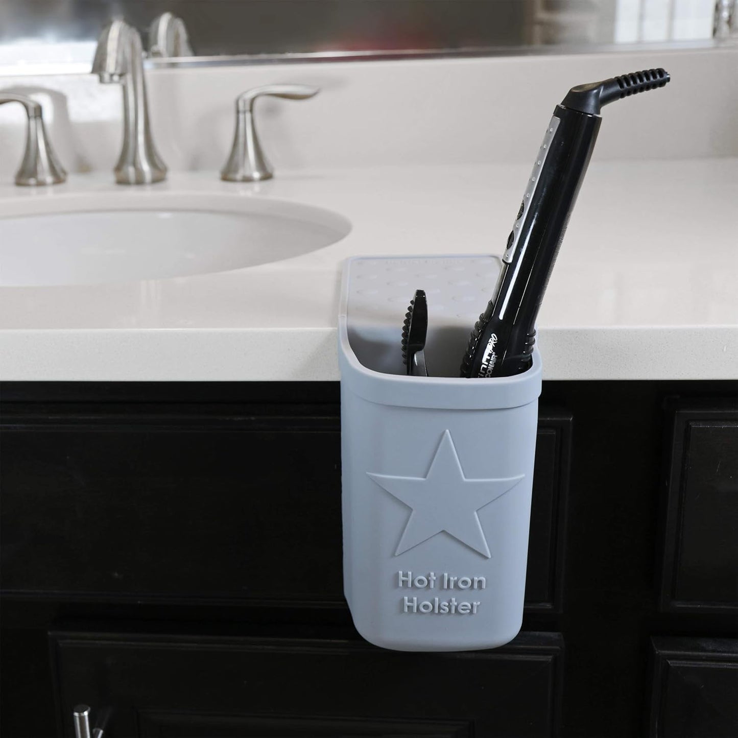 Hot Iron Holster | Adhesive-Free Silicone Storage Pocket for Organization and Travel | Heat Resistant to 500°F | Ideal for Curling Irons, Hair Straighteners, and other Hot Tools