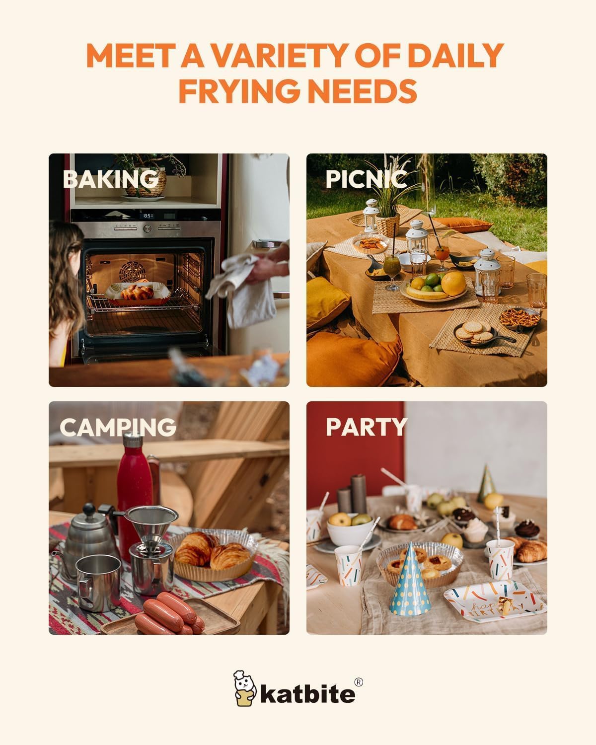 Katbite Round Air Fryer Liners Disposable,8 Inch Non-Stick Food-Grade Paper Inside&Reinforced Aluminum Foil Outside,5-8 QT Air Fryer Accessories for Oven Pans,Baking Baskets,80pcs -(PerformanceSeries)