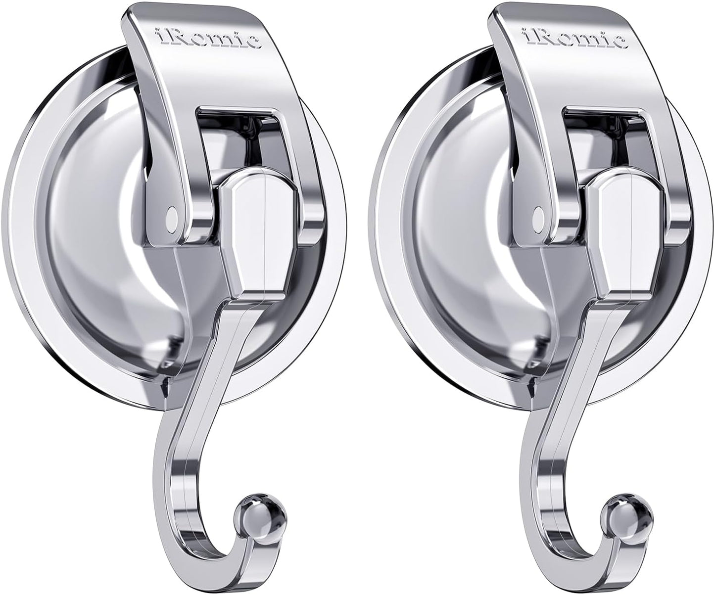 Heavy Duty Vacuum Suction Cup Hooks (2Pack) Specialized for Kitchen&Bathroom&Restroom Organization, by iRomic