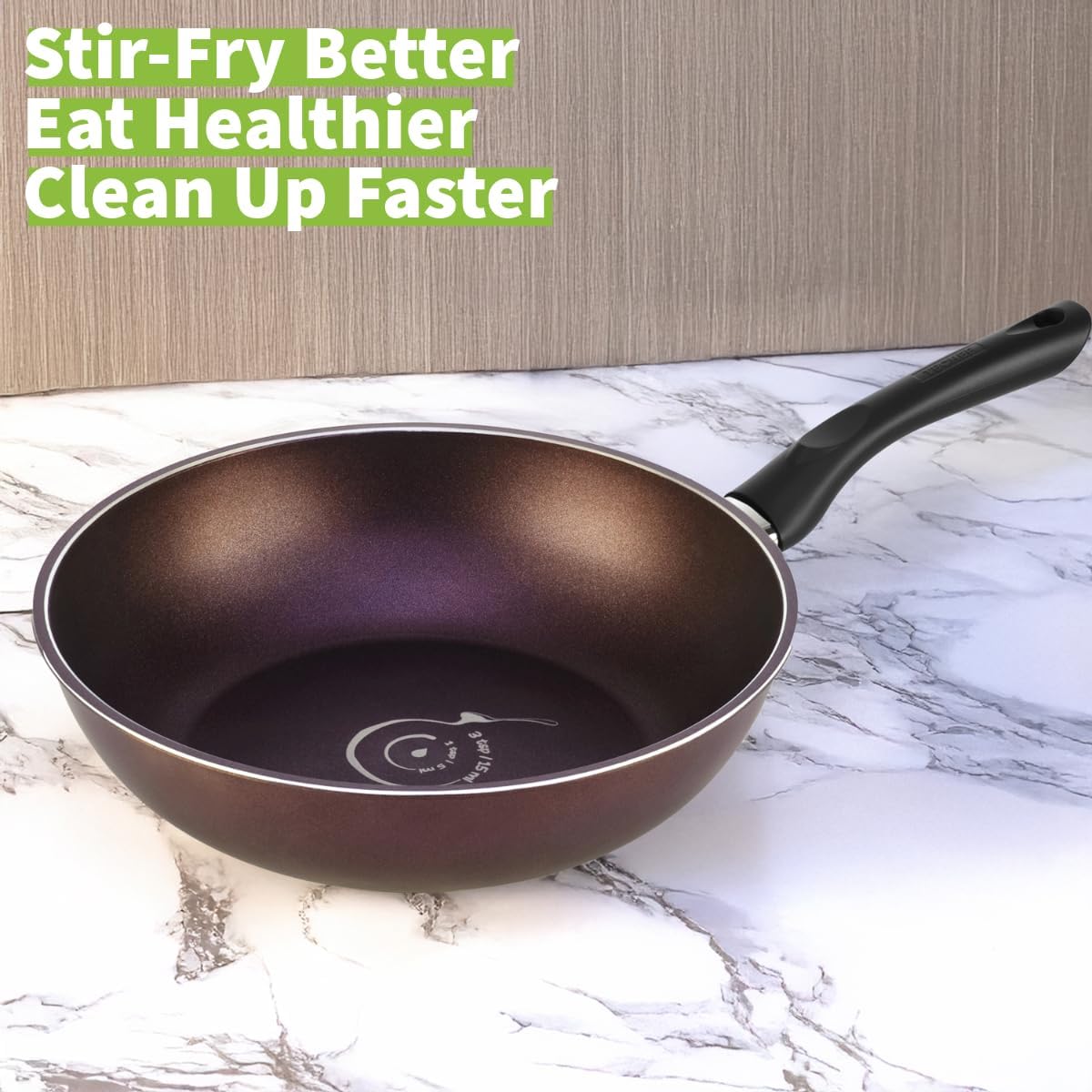 TECHEF - Art Pan 12" Wok/Stir-Fry Pan, Coated 5 times with Teflon Select Non-Stick Coating (PFOA Free) - Made in Korea