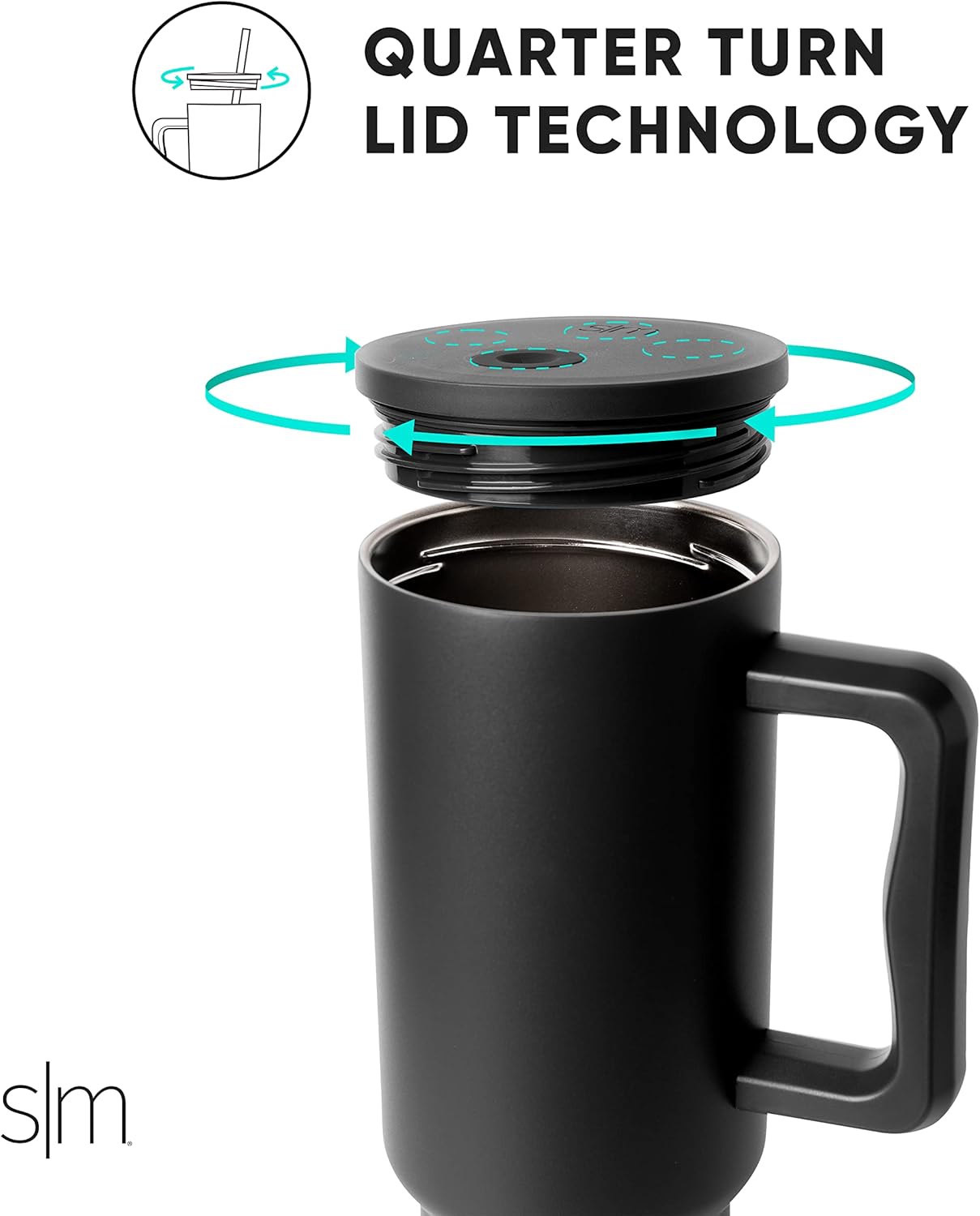 Simple Modern 40 oz Trek Tumbler with Handle and Straw Lid | Cup Holder Friendly Insulated Stainless Steel Travel Mug | Graphite (Pack of 12)