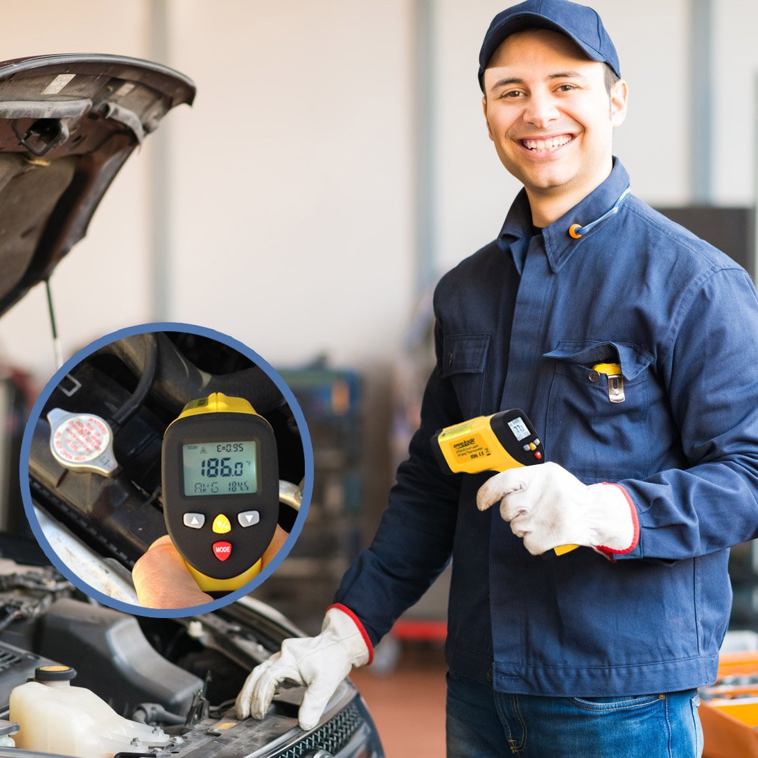 eT650D Temperature Gun by ennoLogic with NIST Certificate - Dual Laser Non-Contact Infrared Thermometer -58°F to 1202°F - Accurate Digital Surface IR Thermometer (Not for Body Temp)