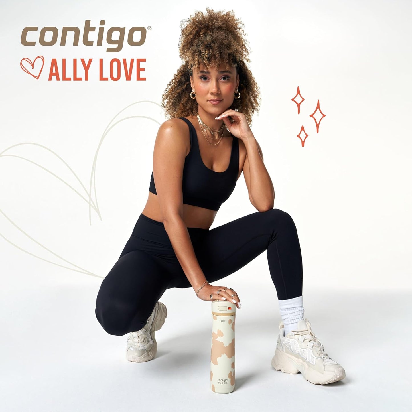 Contigo x Ally Love Ashland Chill 2.0, Stainless Steel, Spill Proof Water Bottle with AutoPop Easy Lean Lid, BPA Free, 24oz, Violet