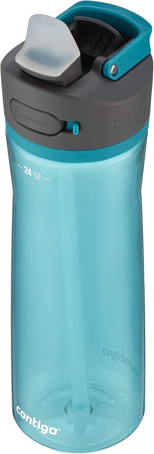 Contigo Ashland 2.0 Leak-Proof Water Bottle with Lid Lock and Angled Straw, Dishwasher Safe, Interchangeable Lid, 24oz, Juniper