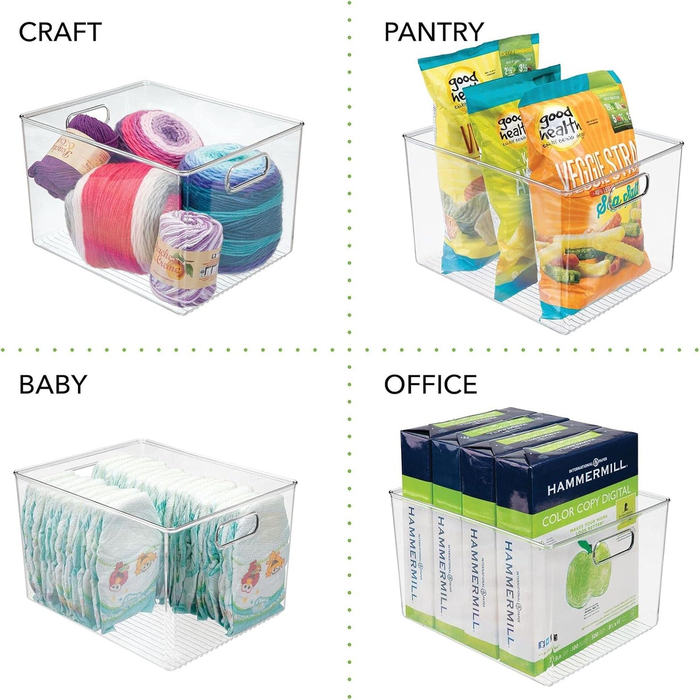 mDesign Large Plastic Storage Organizer Container Bin, Closet Organization for Hallway, Bedroom, Linen, Coat, and Entryway - Holds Clothing, Blankets, and Accessories, Ligne Collection, 2 Pack, Clear