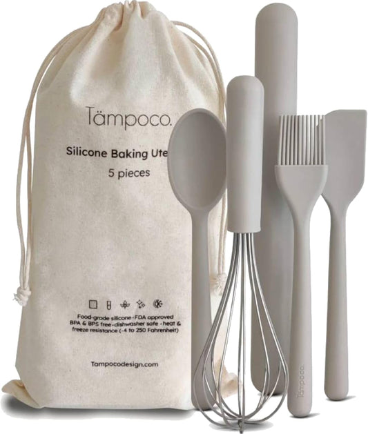 Tampoco Real Kids Cooking & Baking Set – Montessori Kitchen Tools for Real Cooking with Food-Safe Silicone Utensils – Functional & Fun Gift for Young Chefs