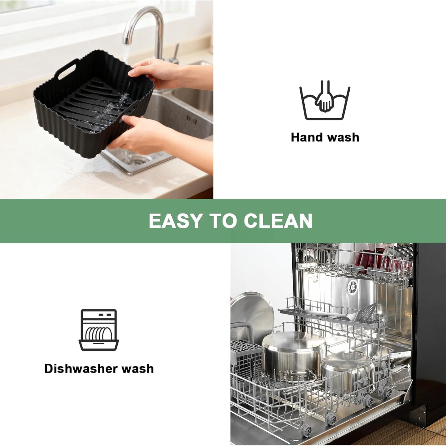 Ninja Silicone Air Fryer Liner 2Pack, 9-10QT Chefman Air Fryer Accessories, Reusable Air Fryer Basket for Ninja Foodi Max Dual Zone AF400 AF300 DZ201 Double Stack XL SL401