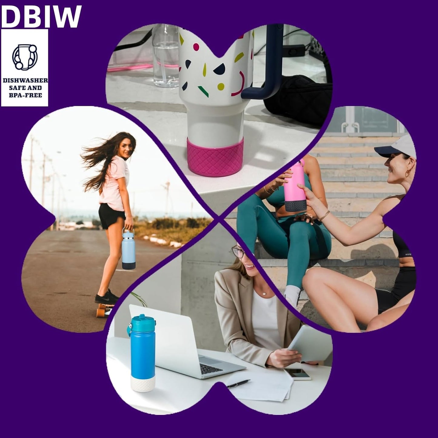 Silicone Boot for Hydro Flask 12-40 OZ Water Bottle, Boot for Stanley Cup 40 30 OZ, Bottom Boots for Hydroflask Sports Water Bottles, Silicone Bottom Cover Sleeve