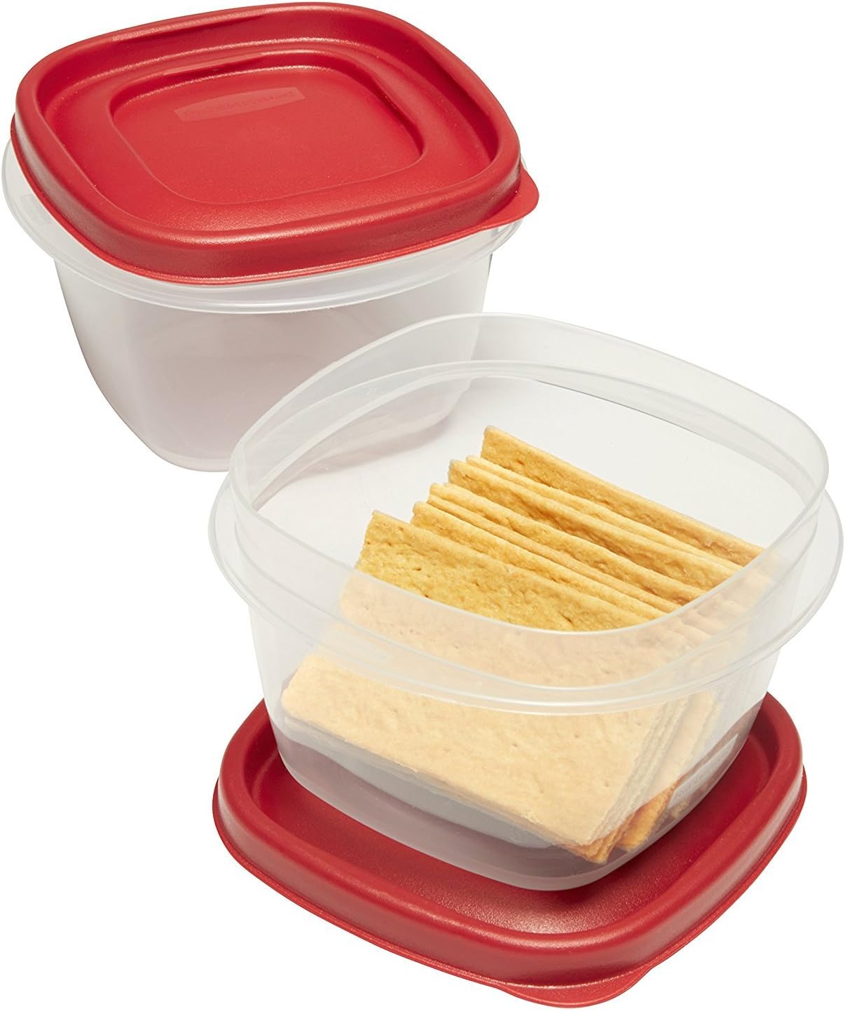 Rubbermaid Easy Find Lids Food Storage Containers, 2 Cup, Racer Red, 4-Piece Set