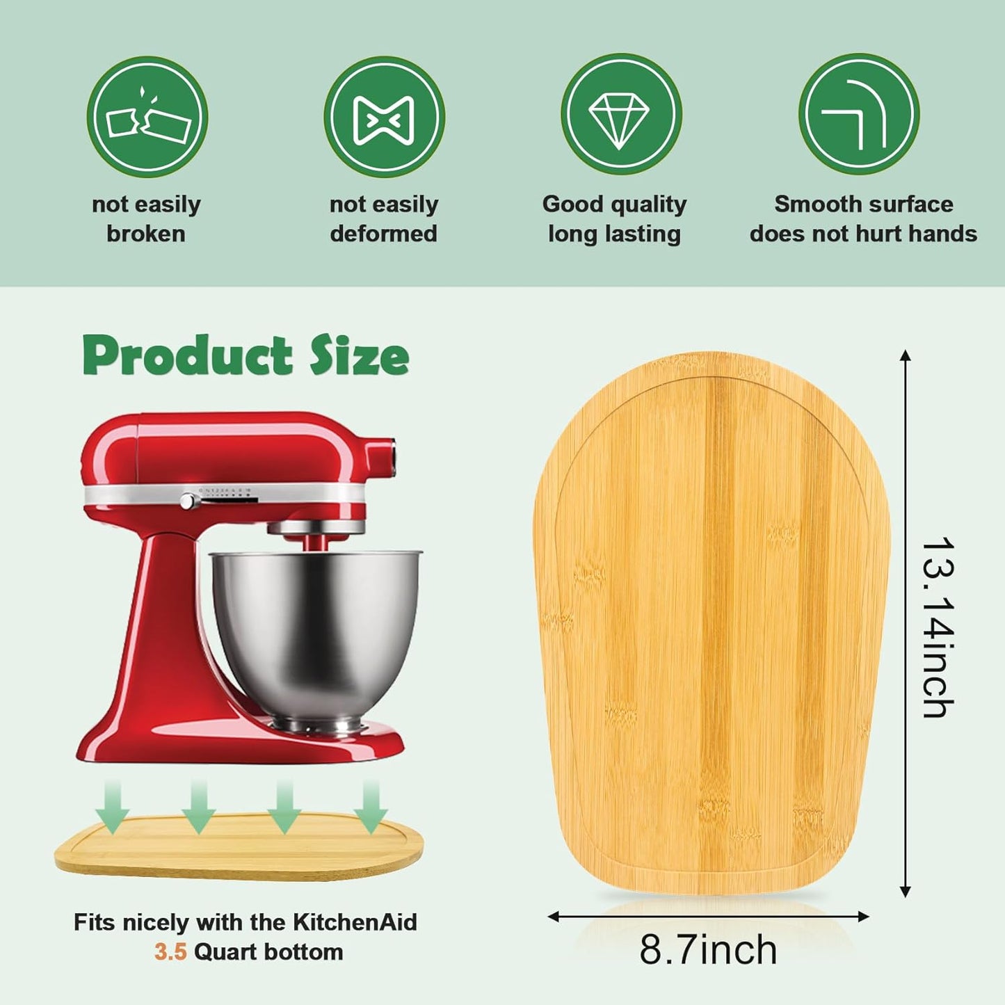 Mixer Slider Compatible with Kitchen aid Mini 3.5 Qt Tilt-Head Stand Mixe - Kitchen Countertop Storage Mover Sliding Caddy for Kitchen Aid Artisan Mixer (3.5 QT - Natural)