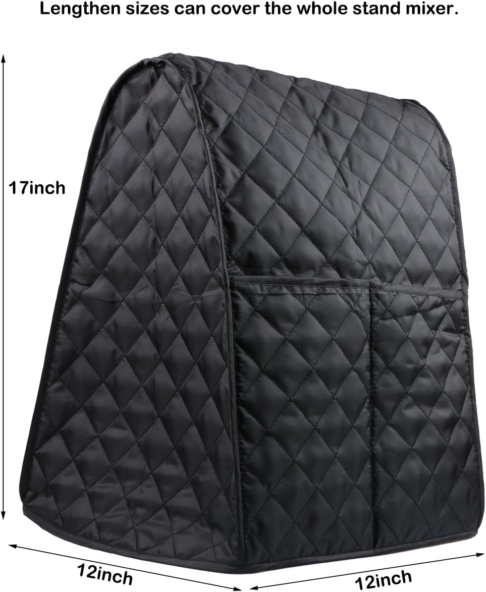 Evermarket Stand Mixer Dust Proof Cover with Pocket and Organizer Bag for Kitchenaid,Sunbeam,Cuisinart,Hamilton Mixer (Black)