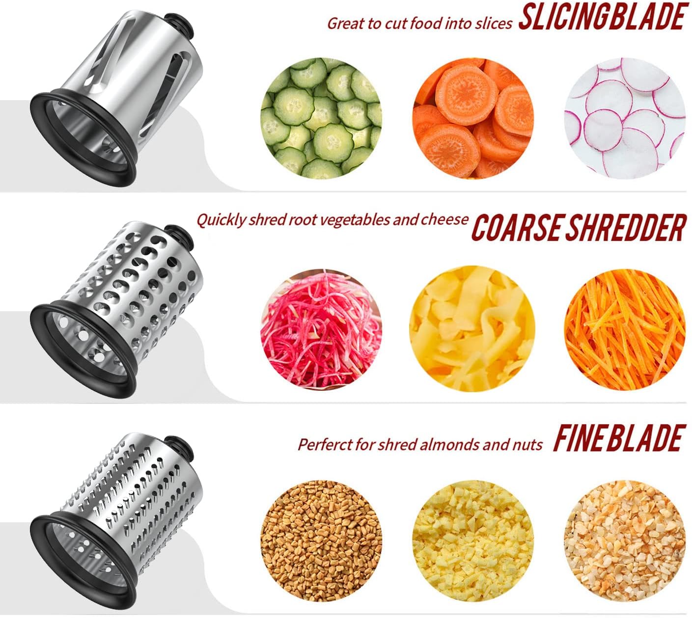 Slicer Shredder Attachment for KitchenAid Stand Mixers, Vegetable Cheese Grater Salad Maker Food Slicers Accessories for Kitchenaid, Easy Clean Dishwasher Safe Cheese Shredder by Gvode