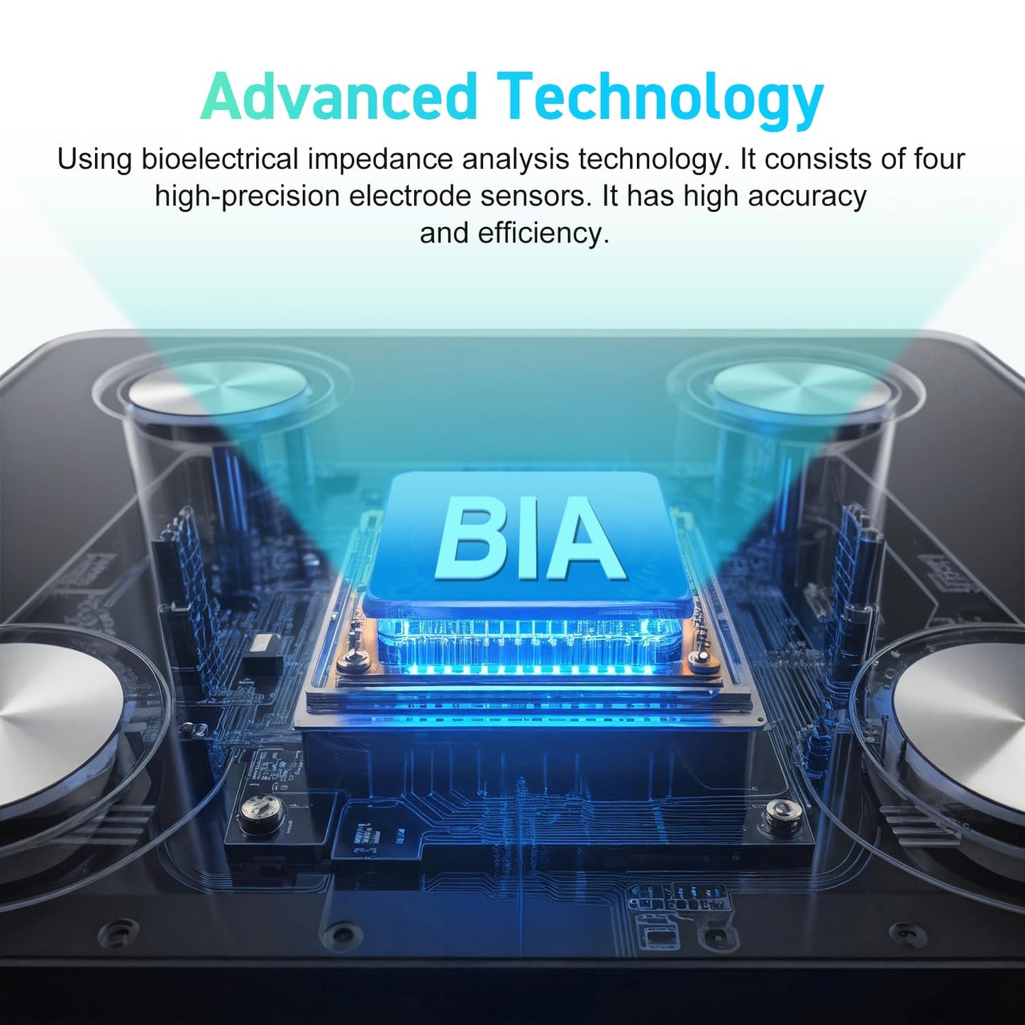 INSMART Smart Scale for Body Weight,Accurate Digital Bathroom Scale,12x12 inches Large Platform Bluetooth Body Fat Scale with BMI,16 Body Composition Weight Scale Health Monitor Analyzer with Sync APP