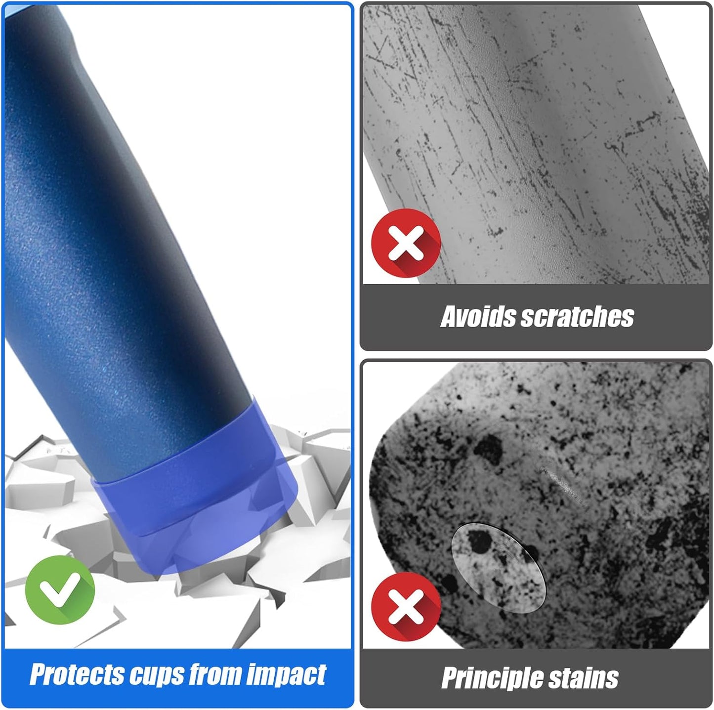 Mity rain 2PCS Protective Silicone Boots for Owala 30oz & 40oz FreeSip Sway Bottles & Tumblers - Accessories for owala, Enhances Stability & Prevents Scratches (Bright Blue)