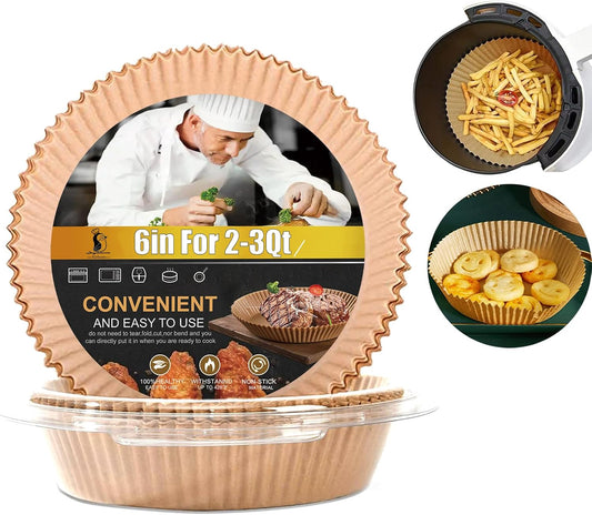 Small Air Fryer Liners Disposable for 2 3qt Air Fryer, Round Mini Air Fryer Liners for Cosori Gourmia Chefman Air Fryer